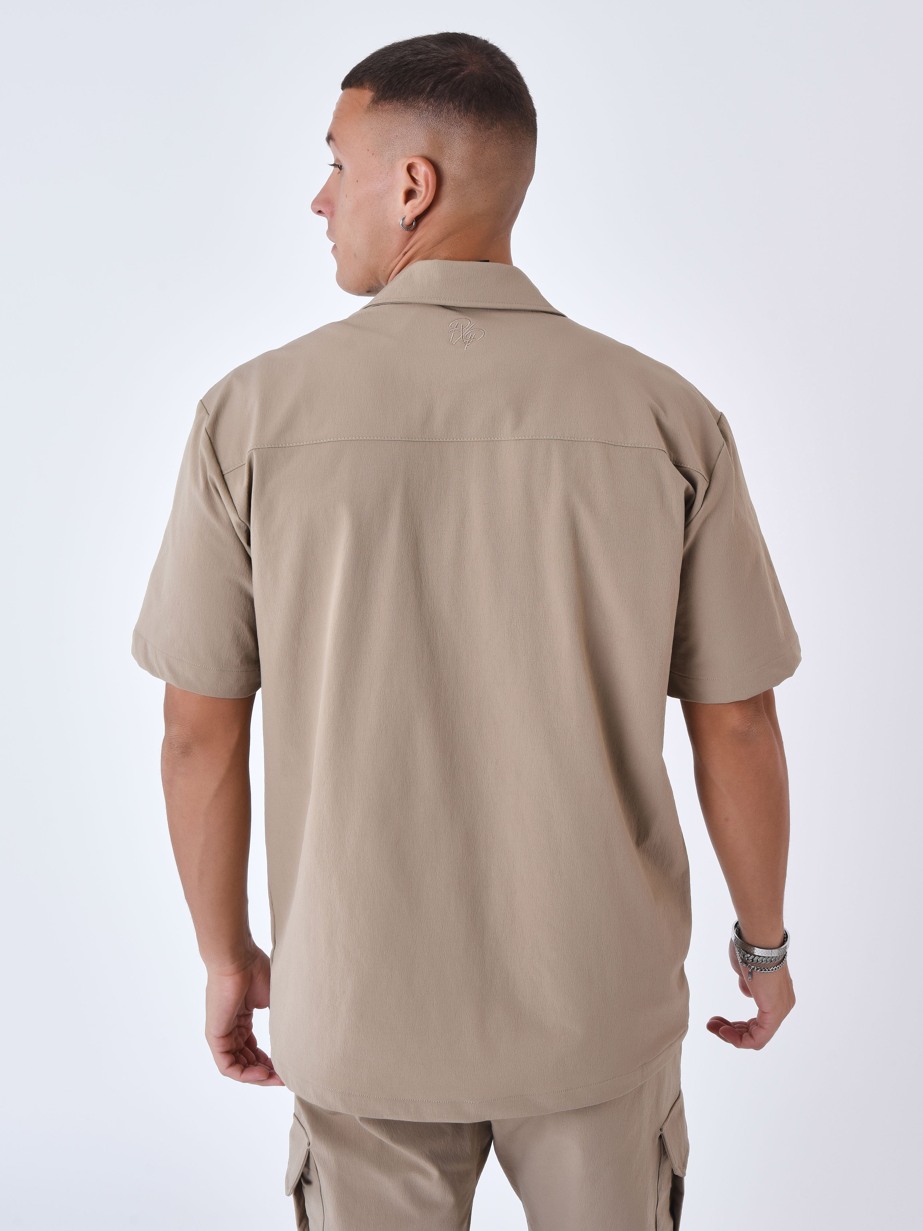 Chemise manches courtes uni texturé-5