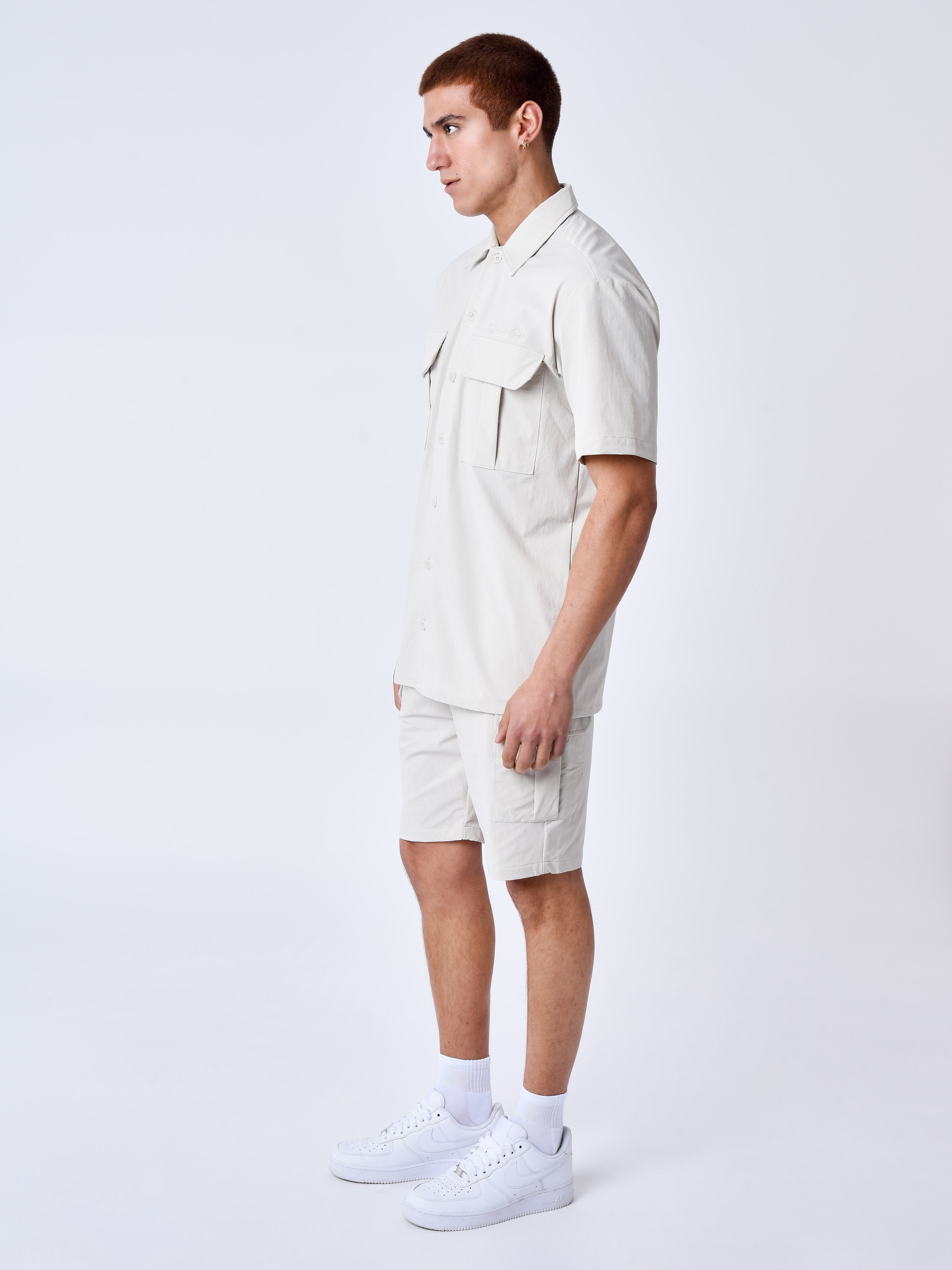 Chemise manches courtes uni texturé-2