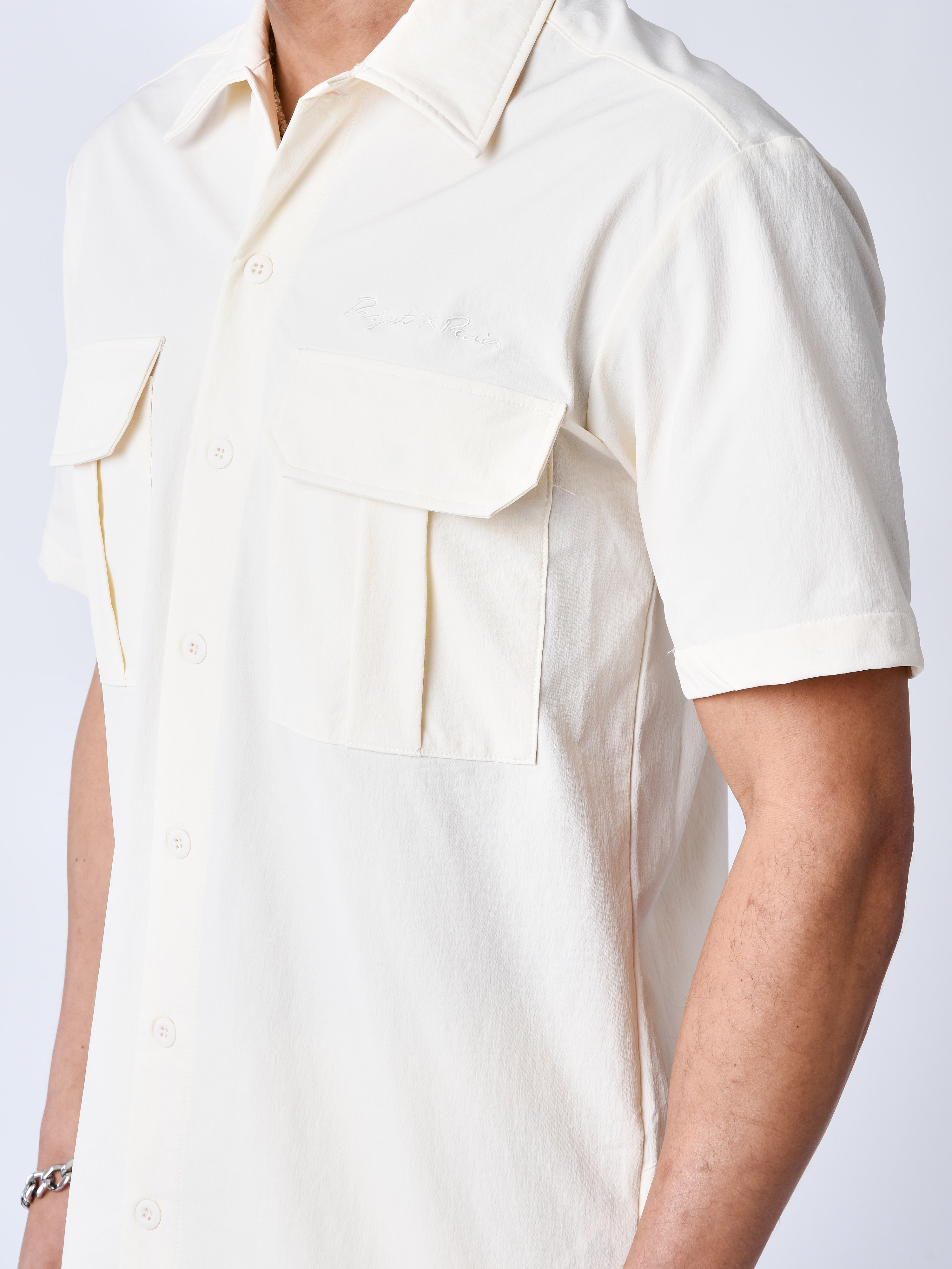 Chemise manches courtes uni texturé-5