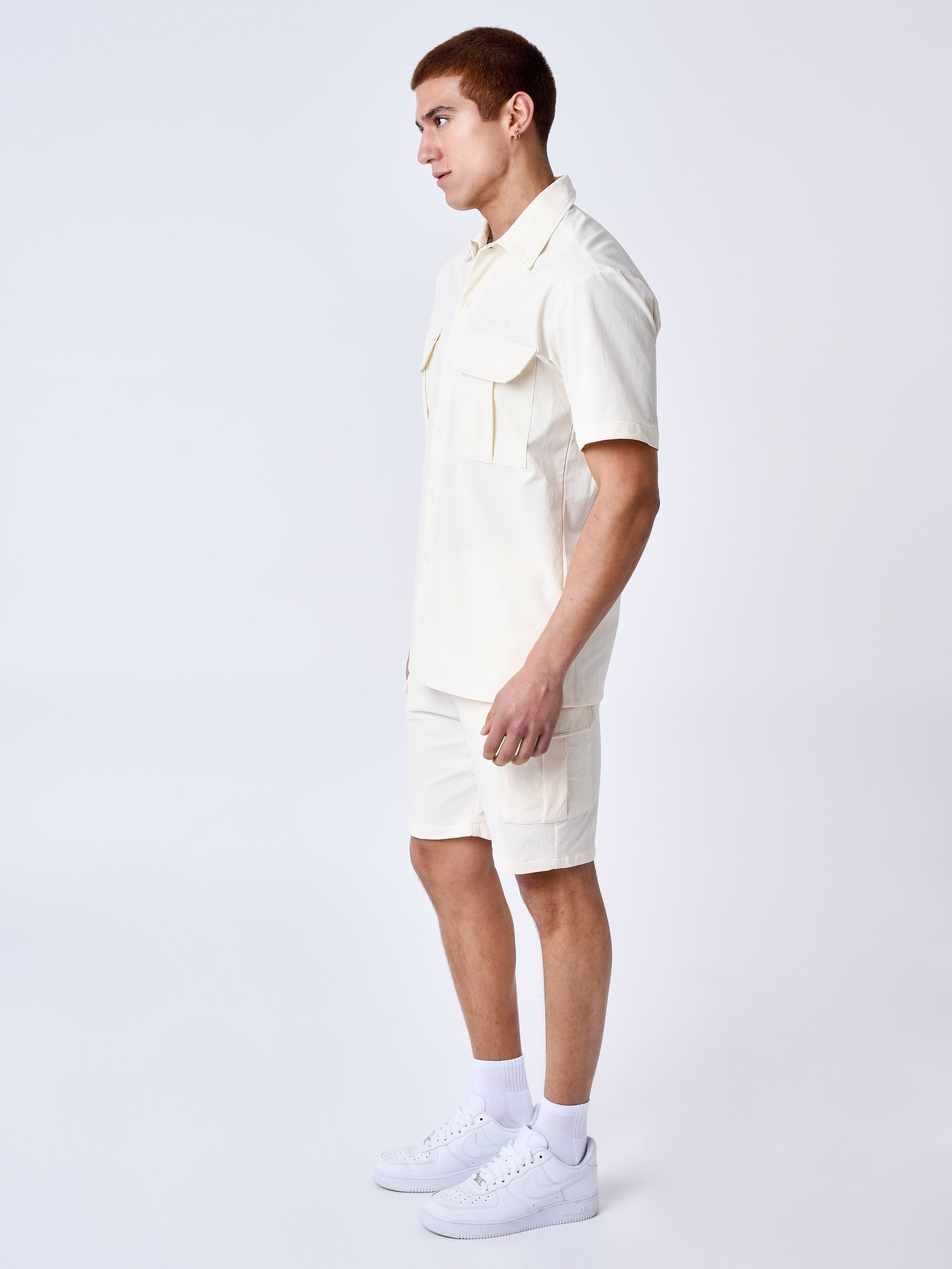 Chemise manches courtes uni texturé-2