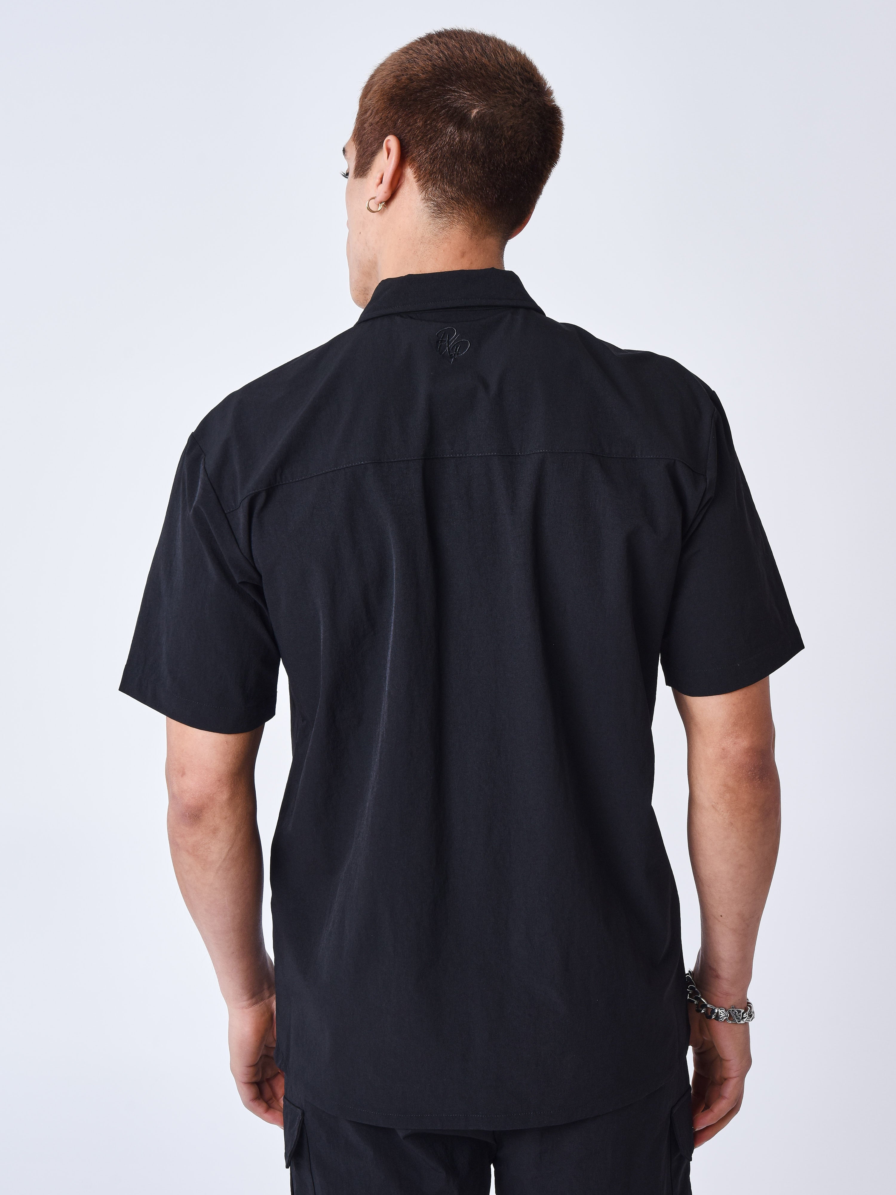 Chemise manches courtes uni texturé-4