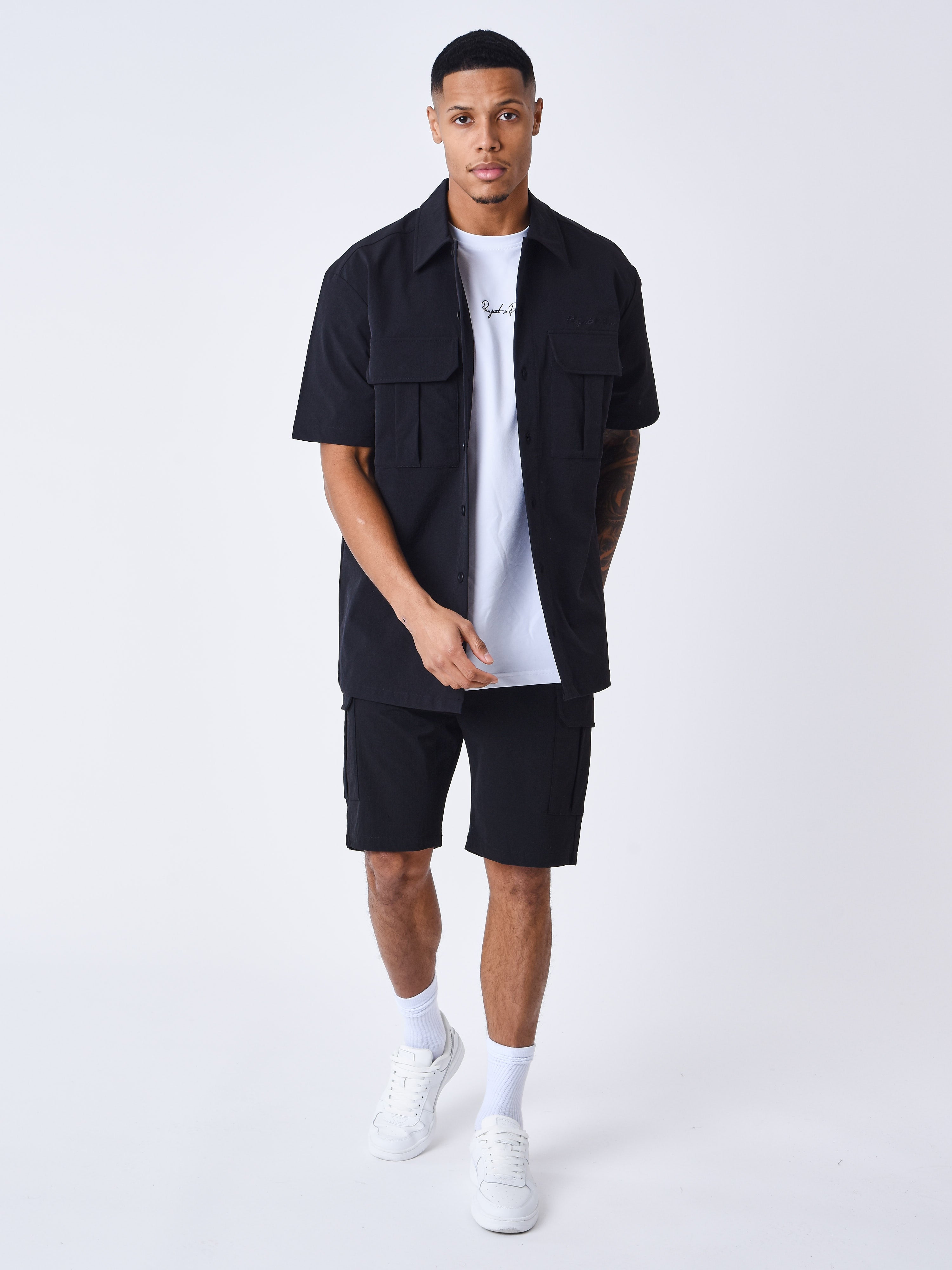 Chemise manches courtes uni texturé-9