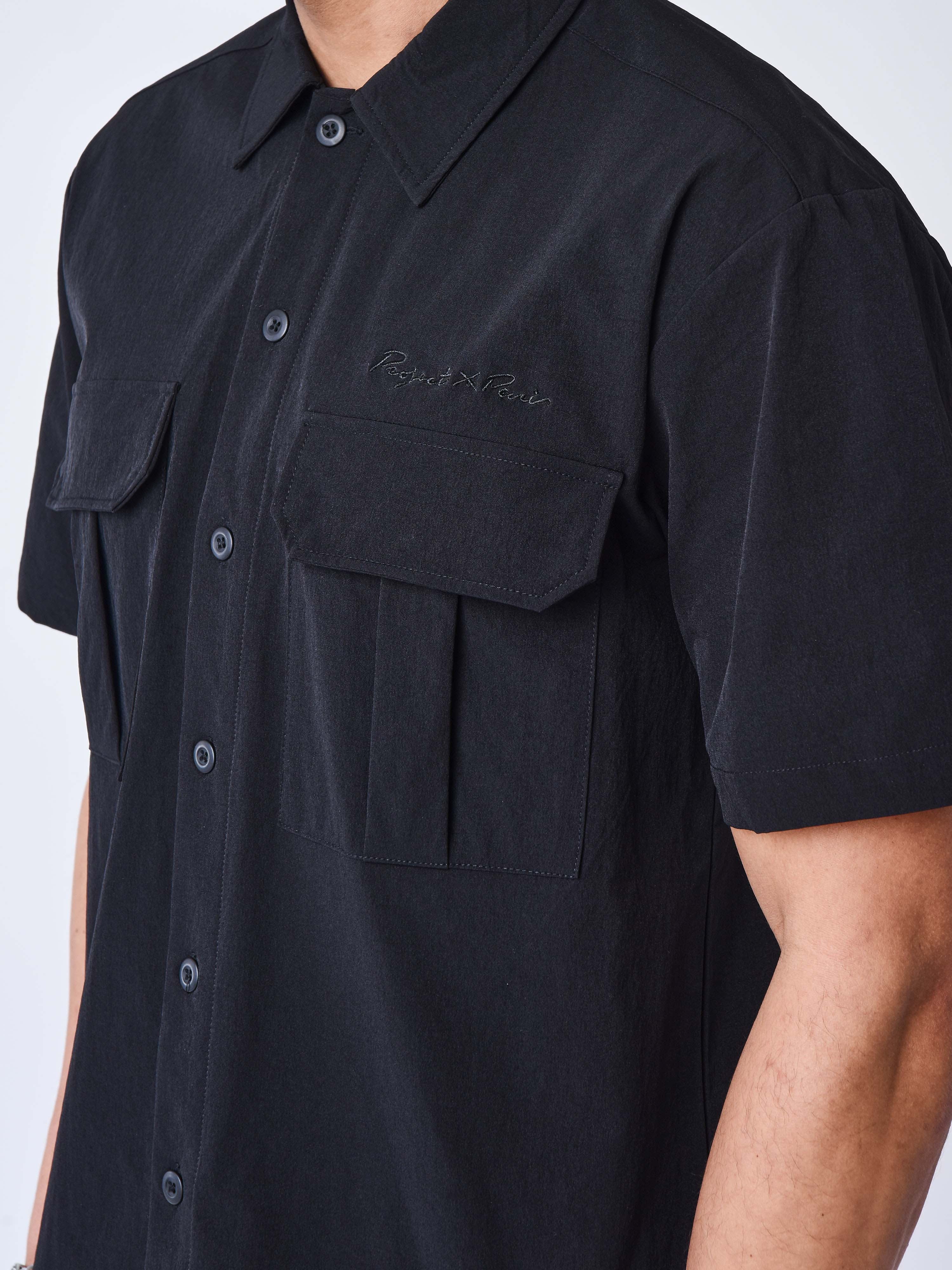 Chemise manches courtes uni texturé-5
