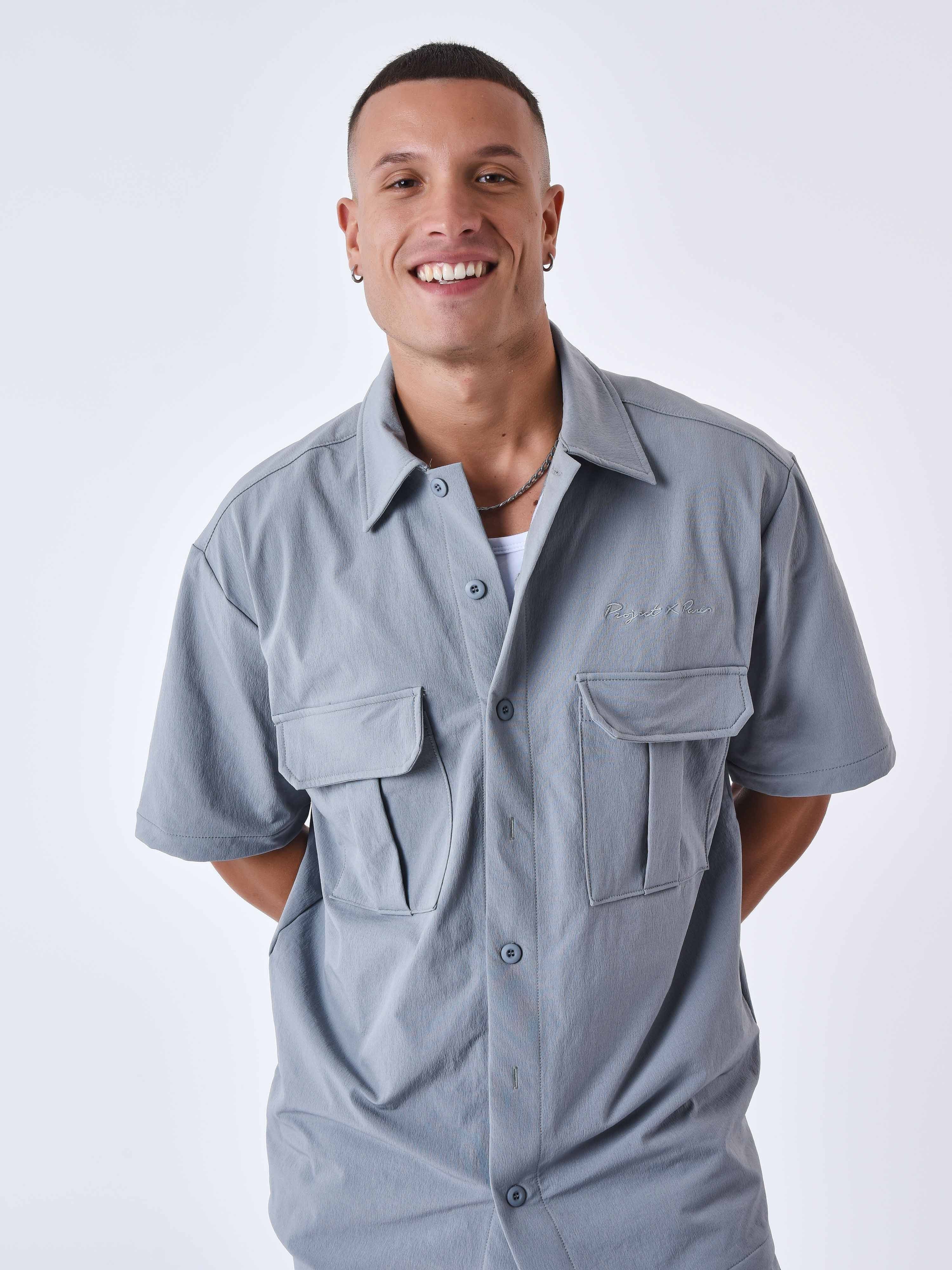 Chemise manches courtes uni texturé-2