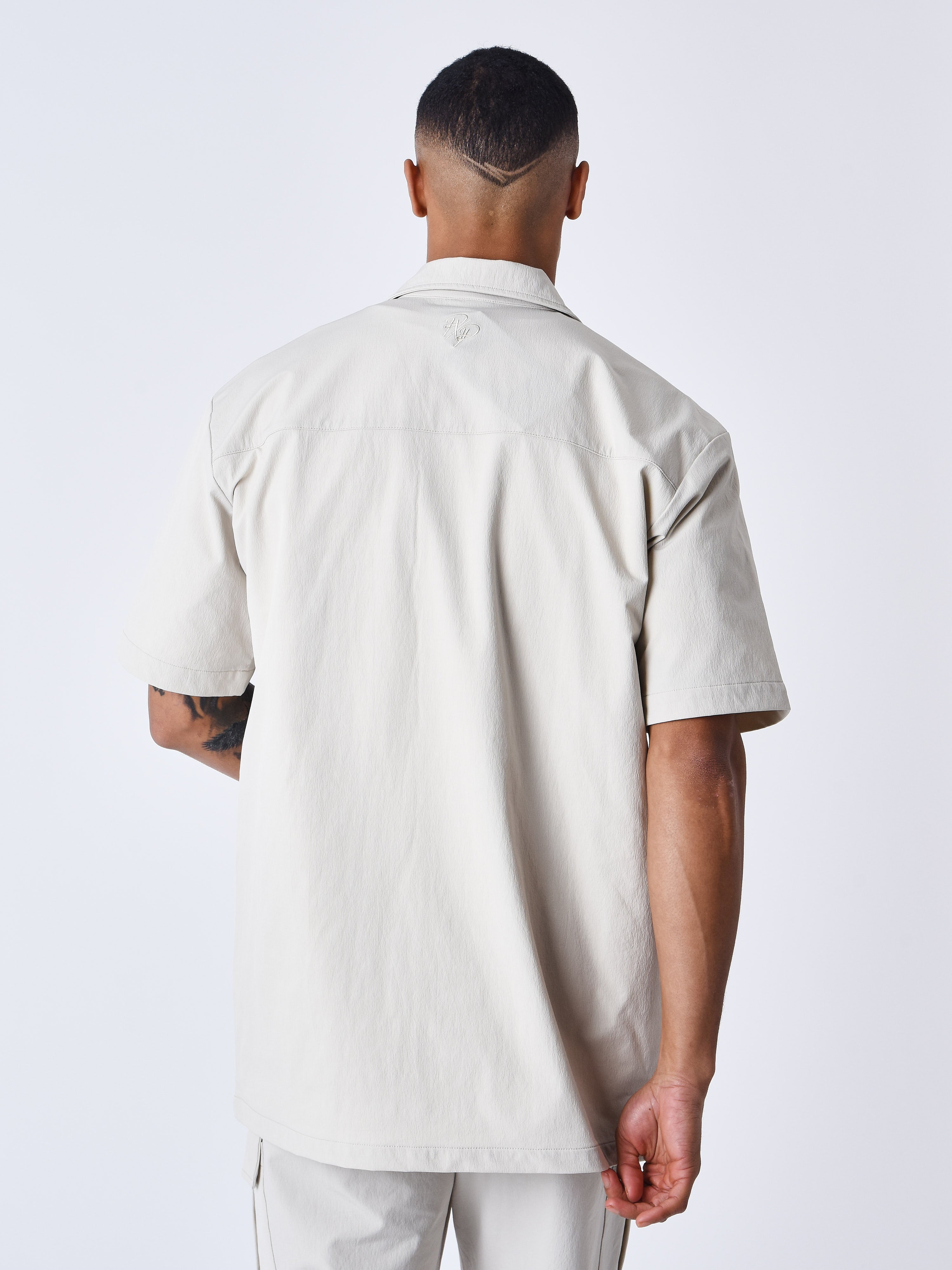 Chemise manches courtes uni texturé-17