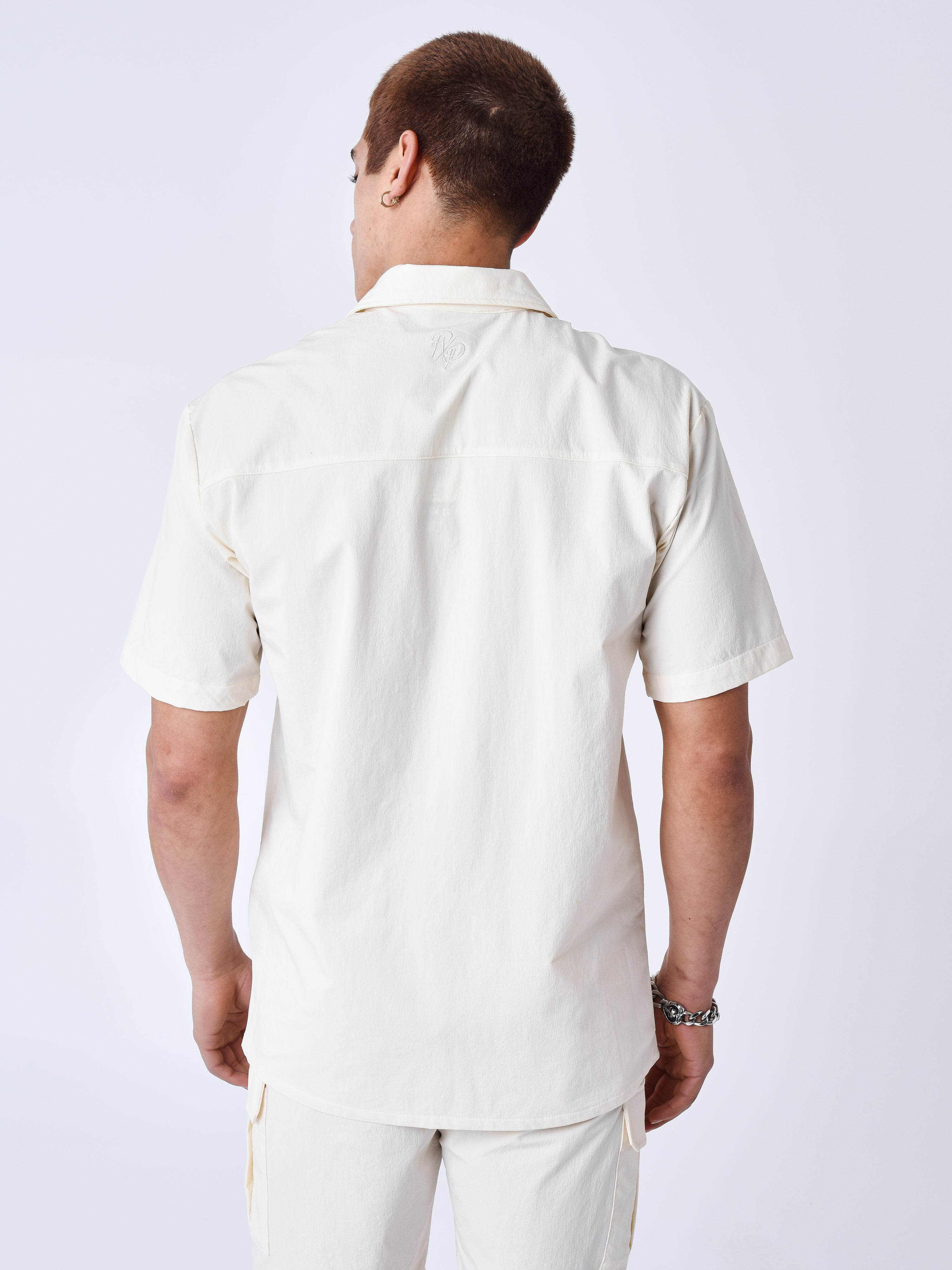 Chemise manches courtes uni texturé-3