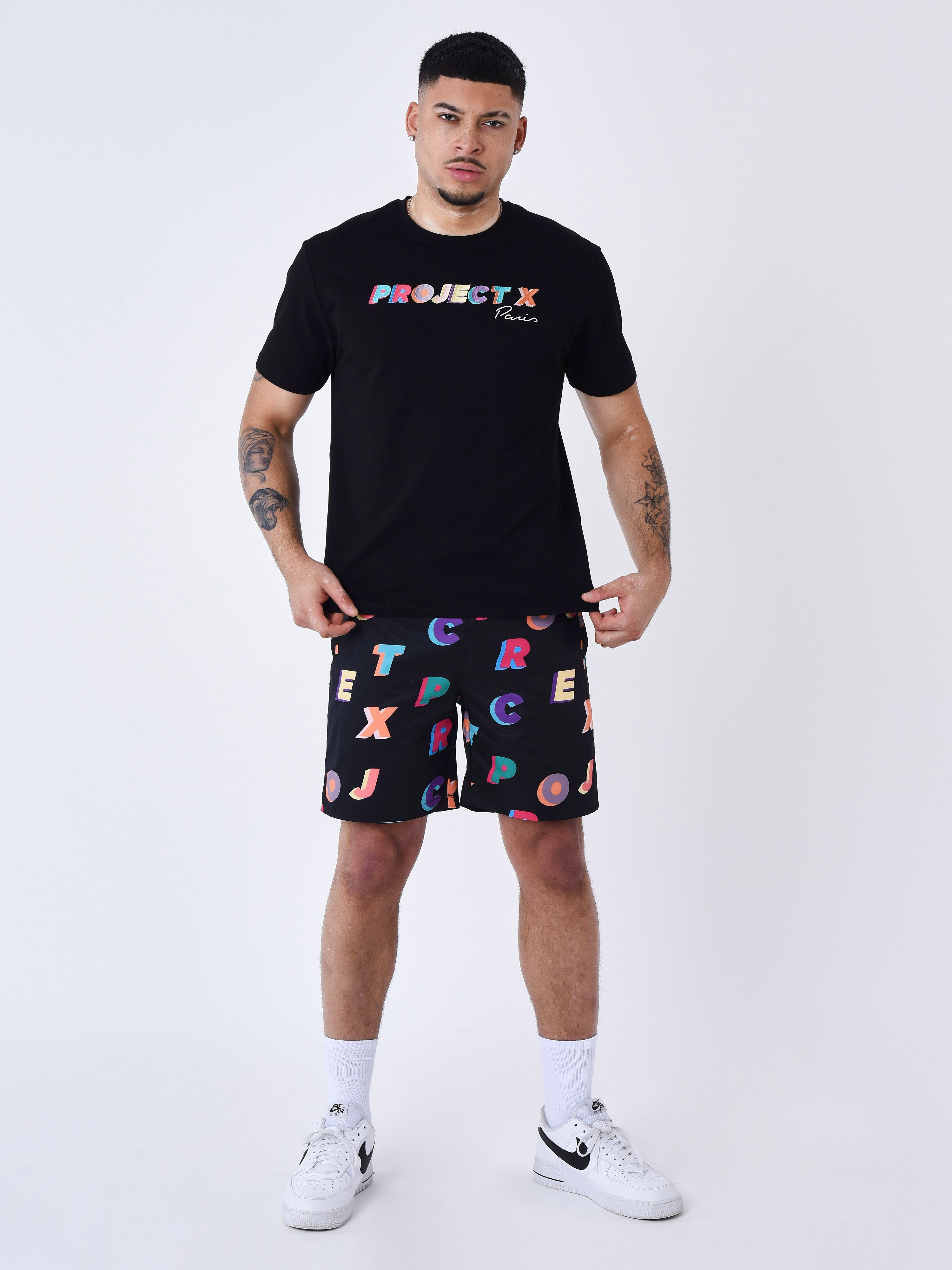 Oversize T-shirt med flerfärgad logobroderi-4