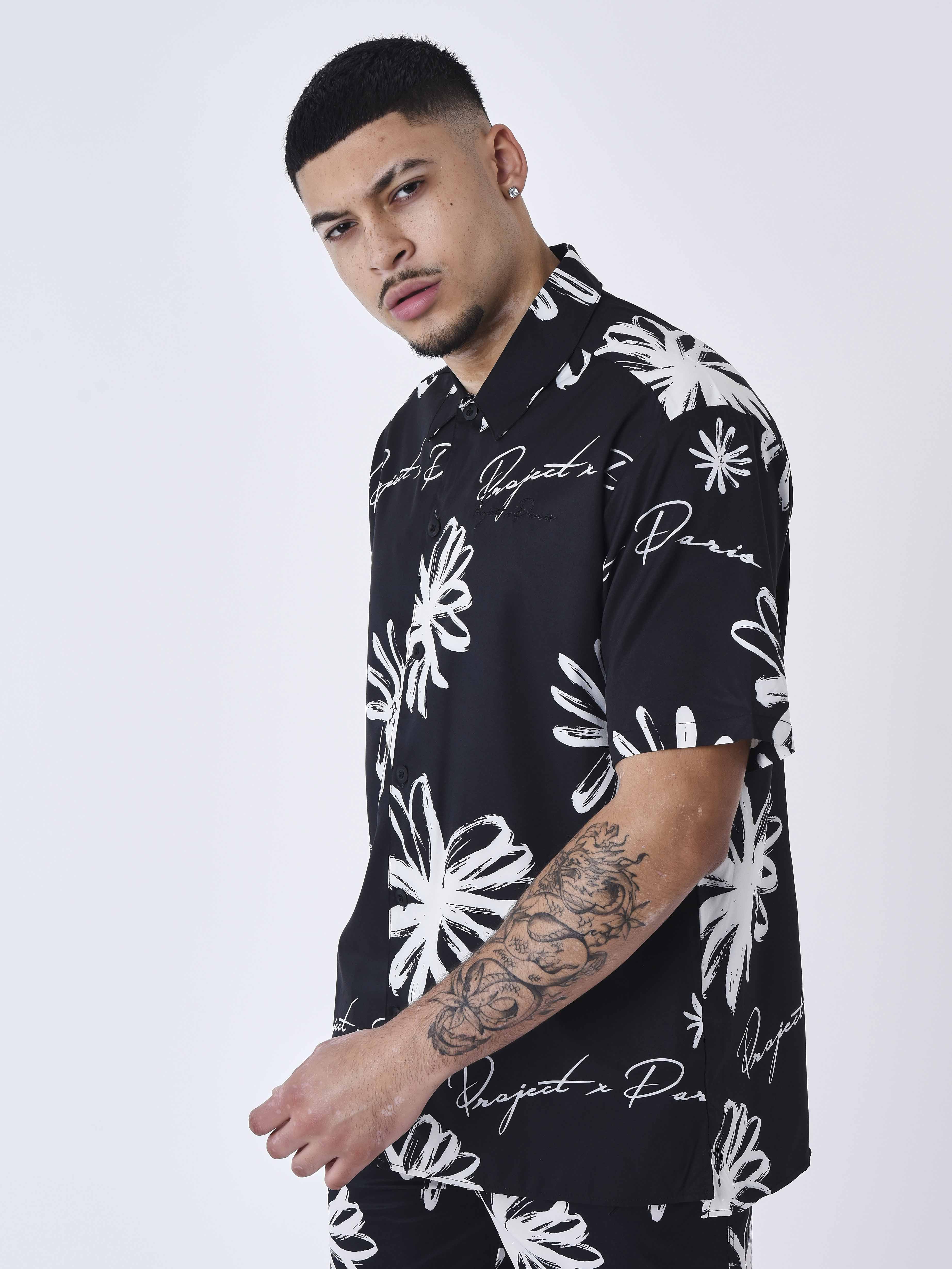 All-over floral sketch shirt-3