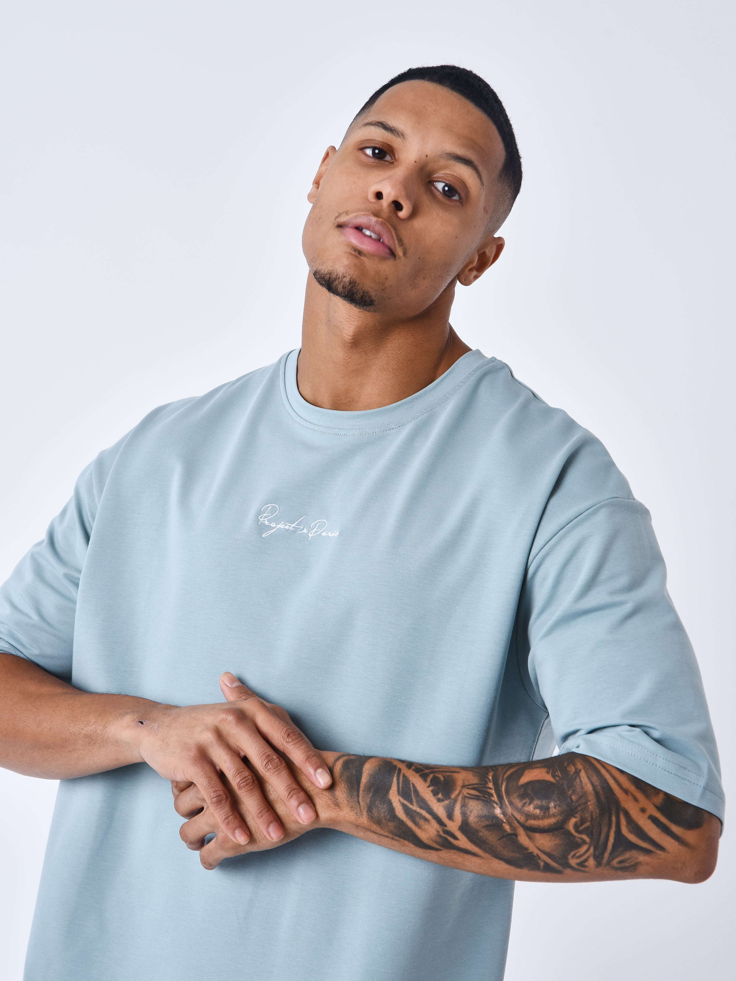 Signature embroidery T-shirt-1