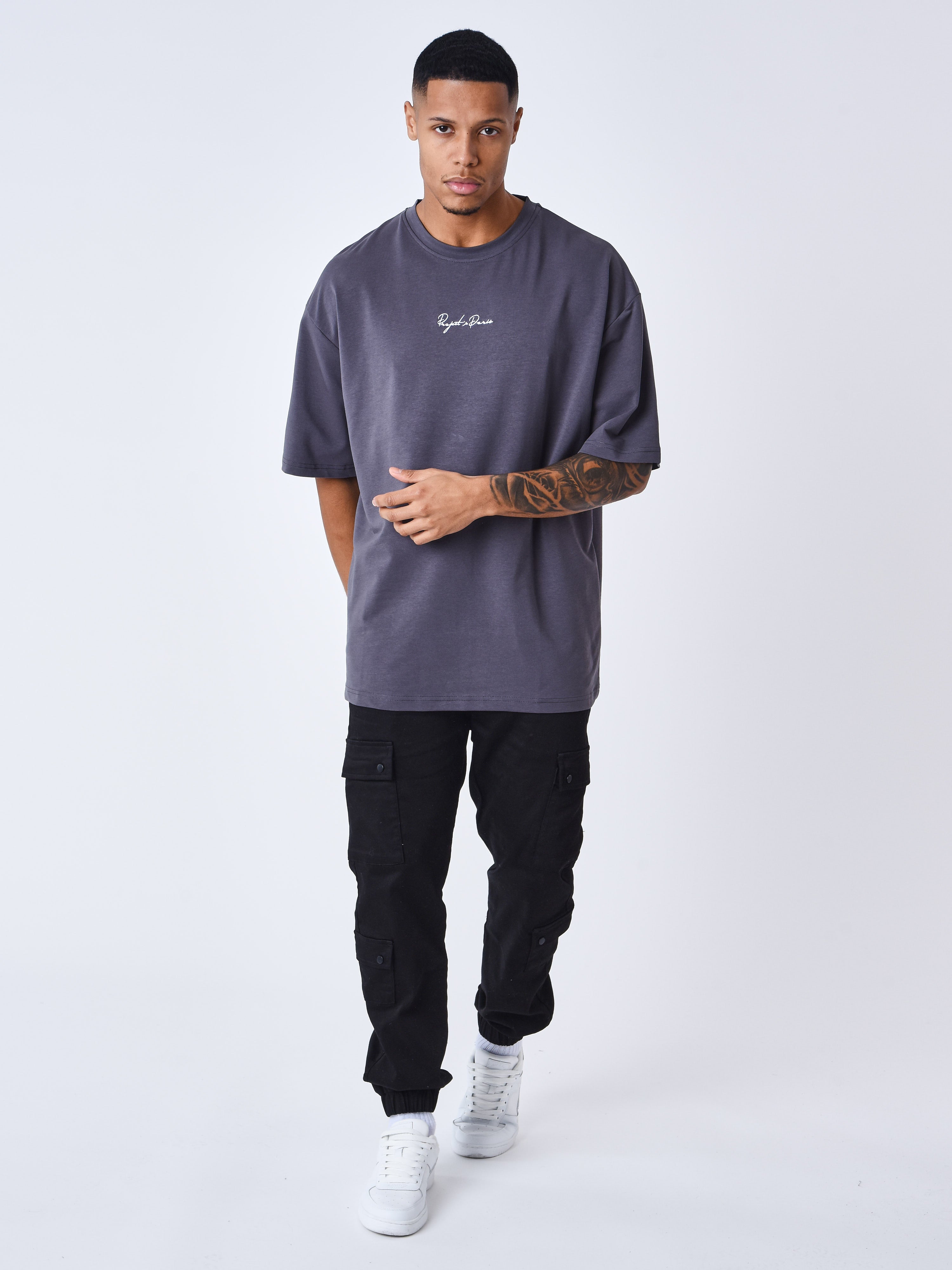 Signature embroidery T-shirt-3