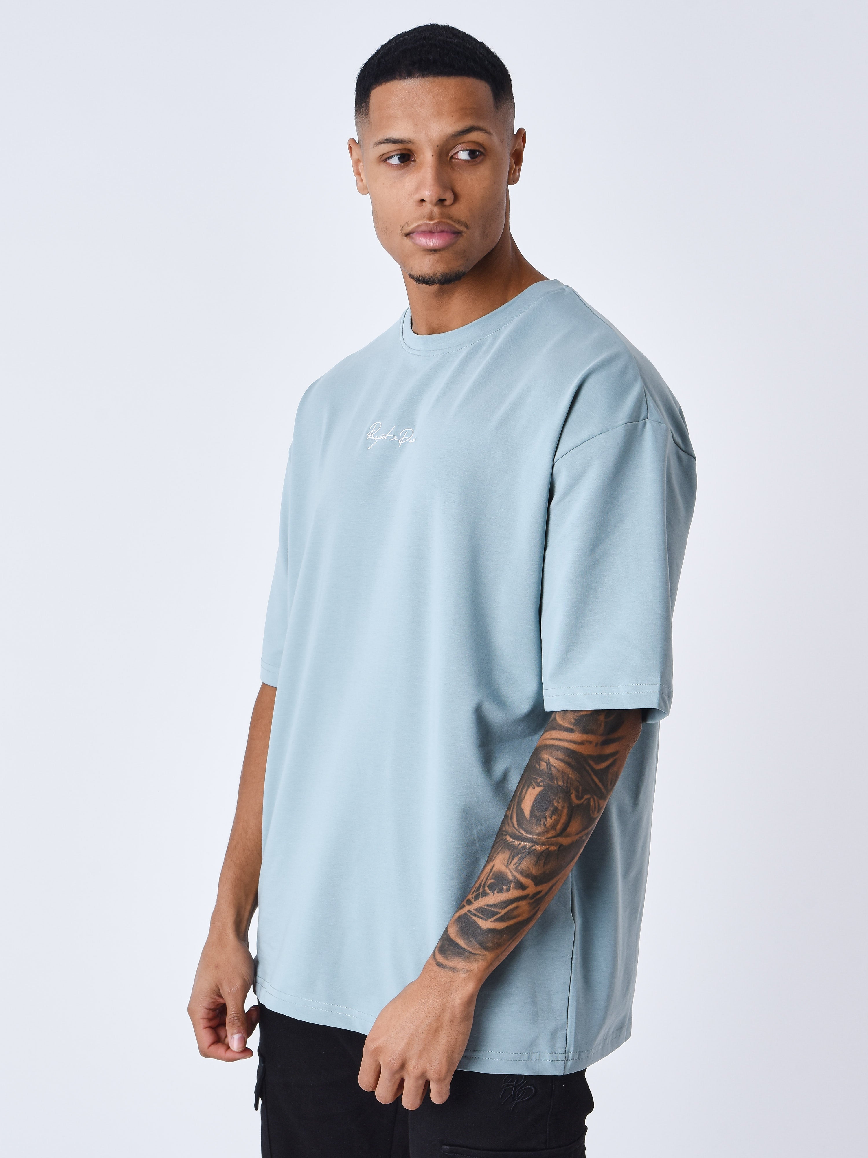 Signature embroidery T-shirt-4