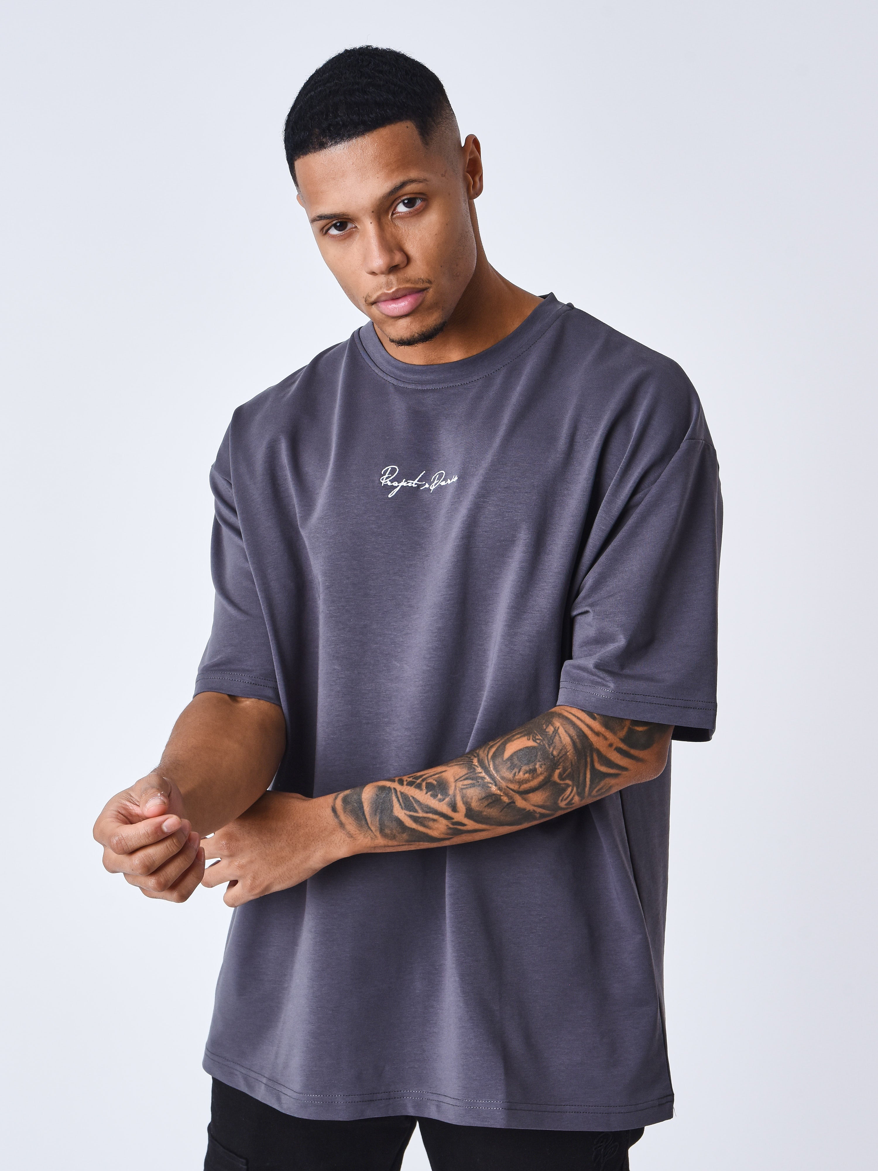 Signature embroidery T-shirt-2