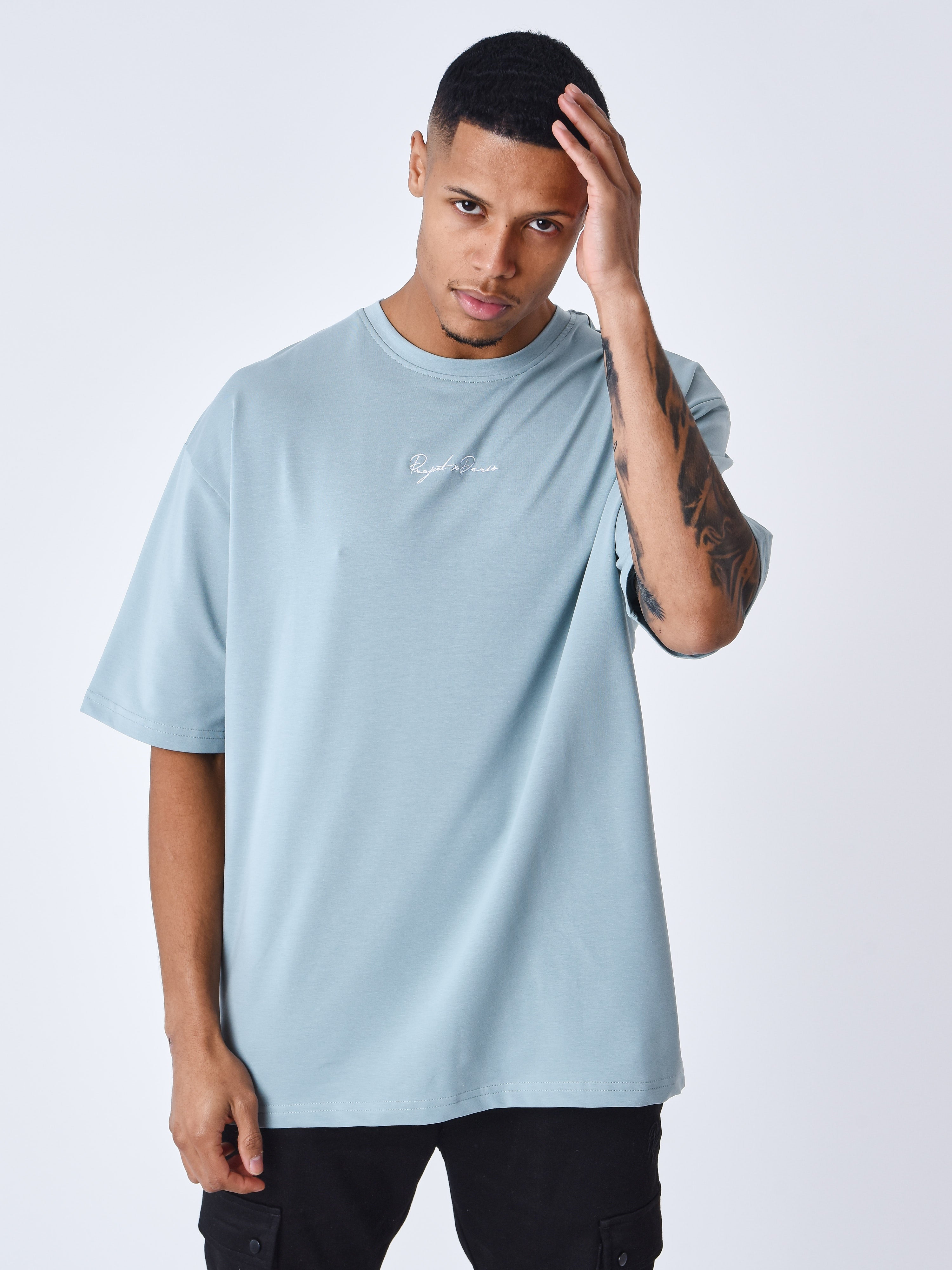 Signature embroidery T-shirt-2