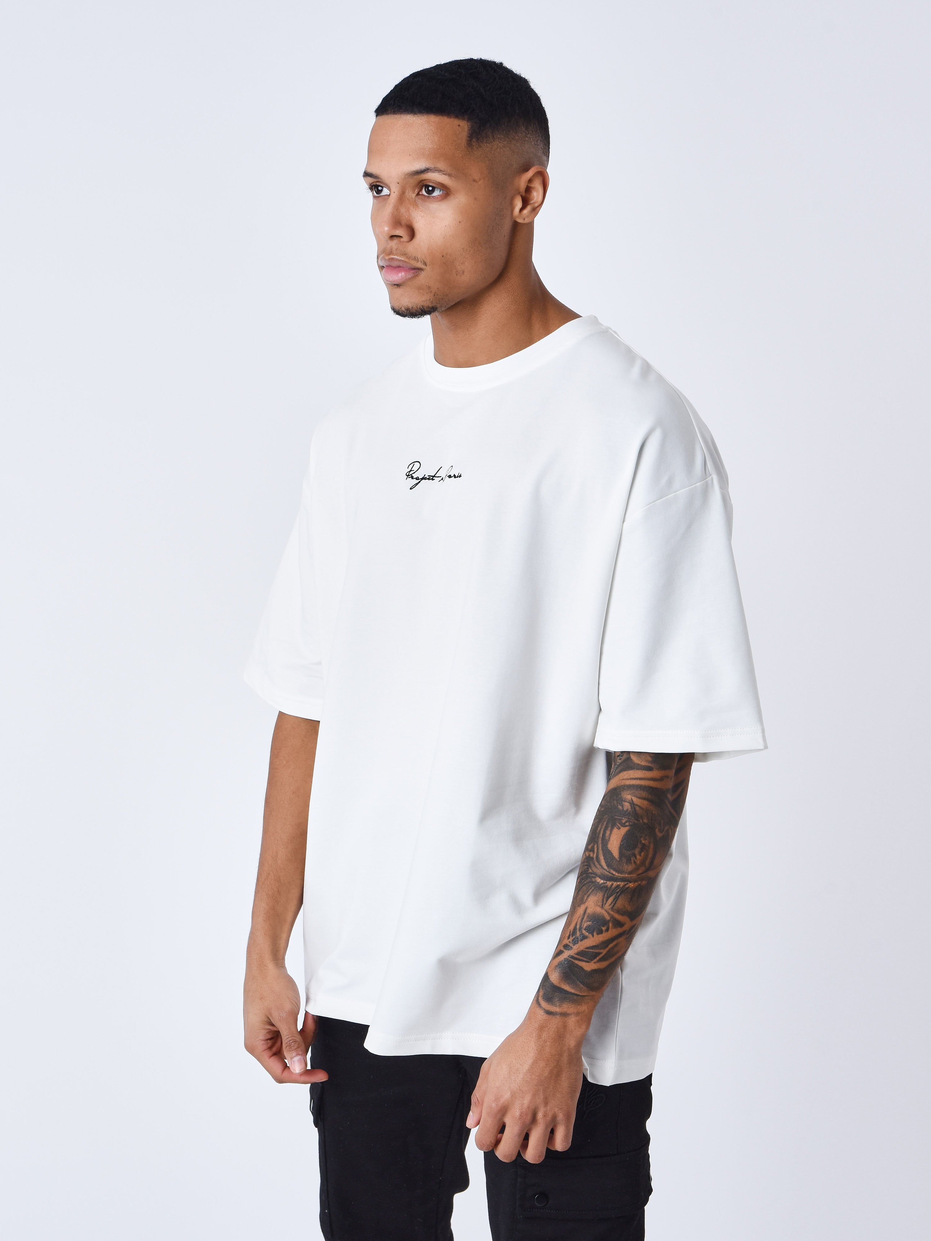 Signature embroidery T-shirt-4