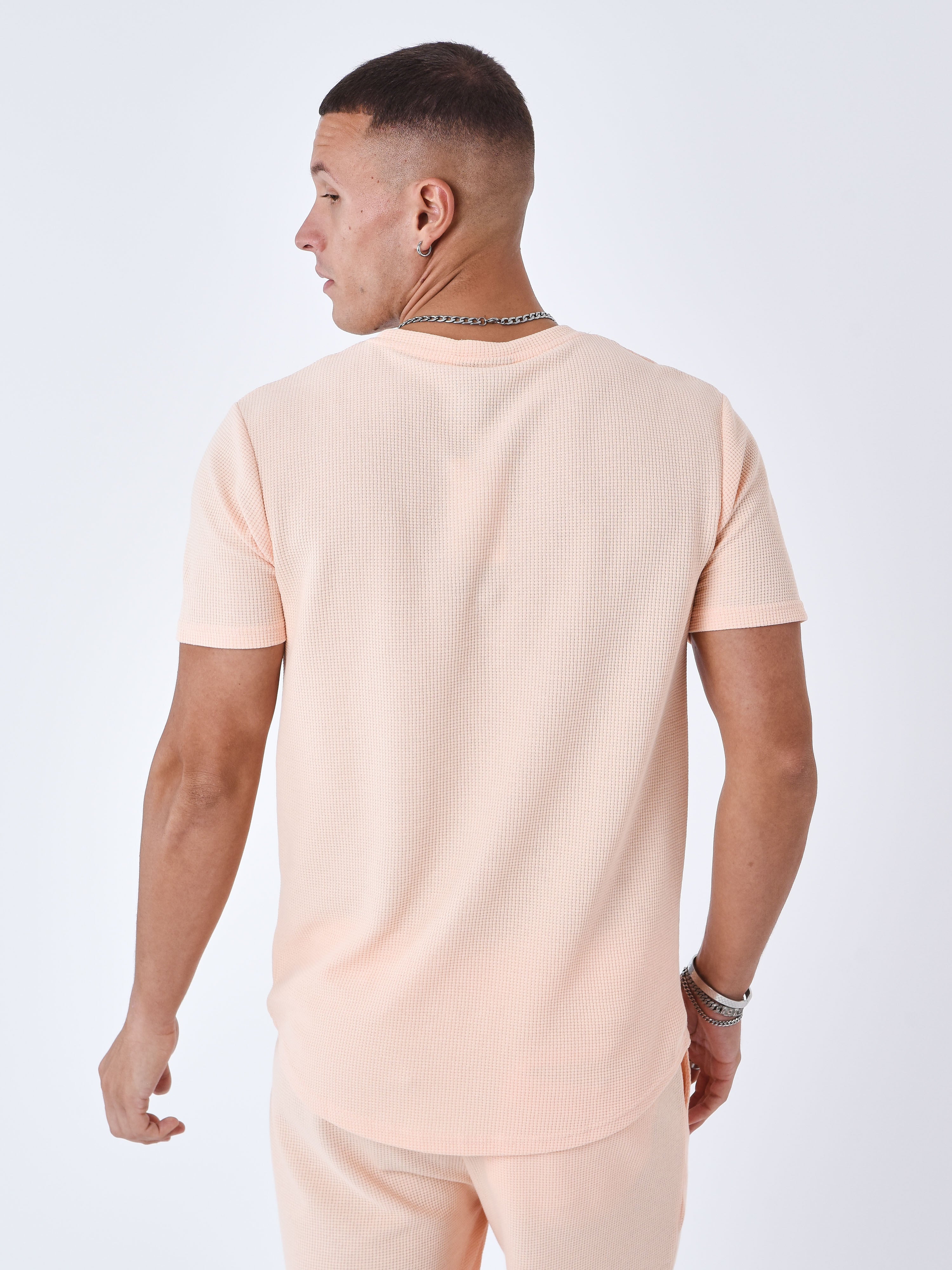 Effen textuur T-shirt-5