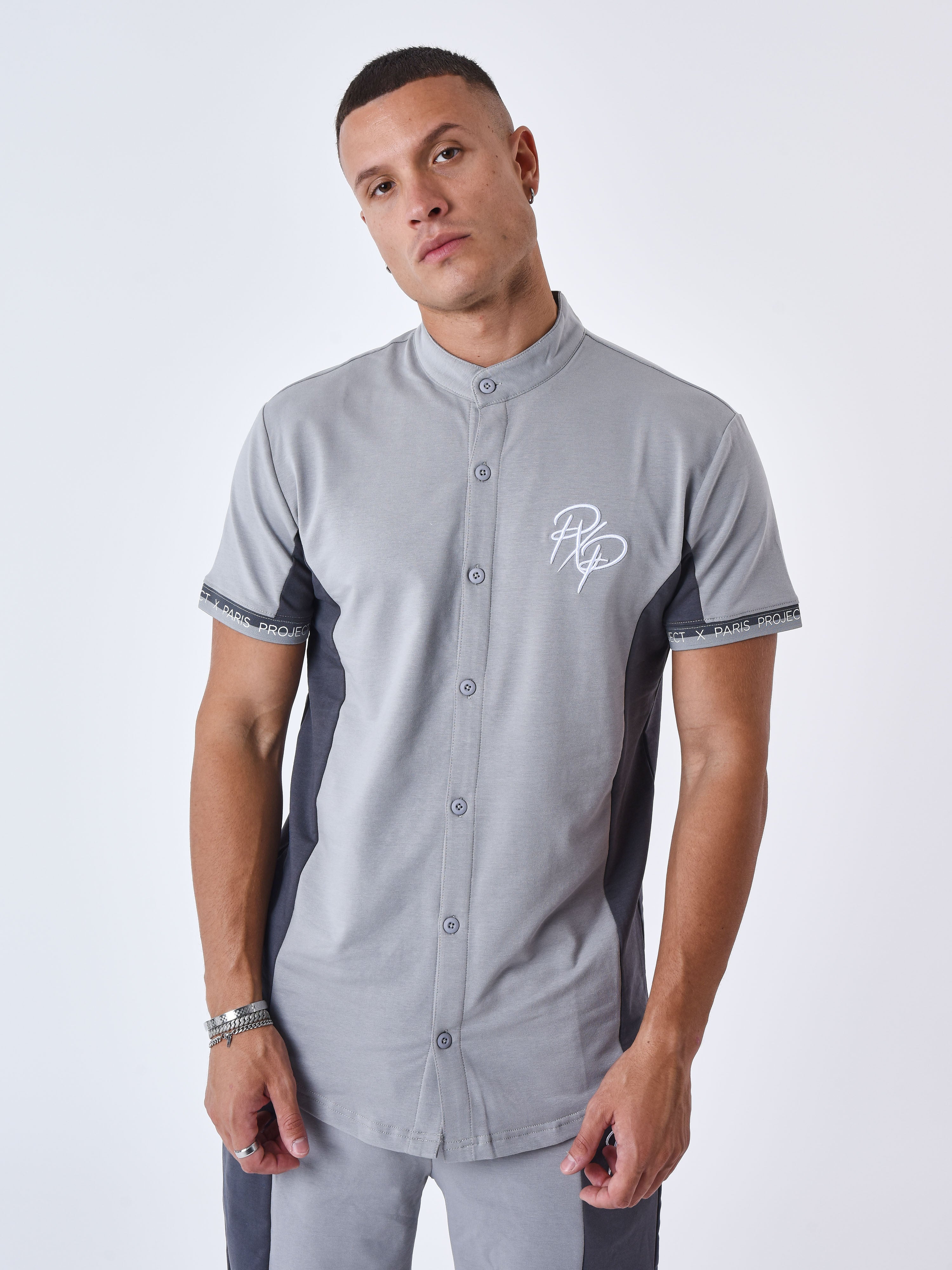 Chemise Col mao Bicolore-3