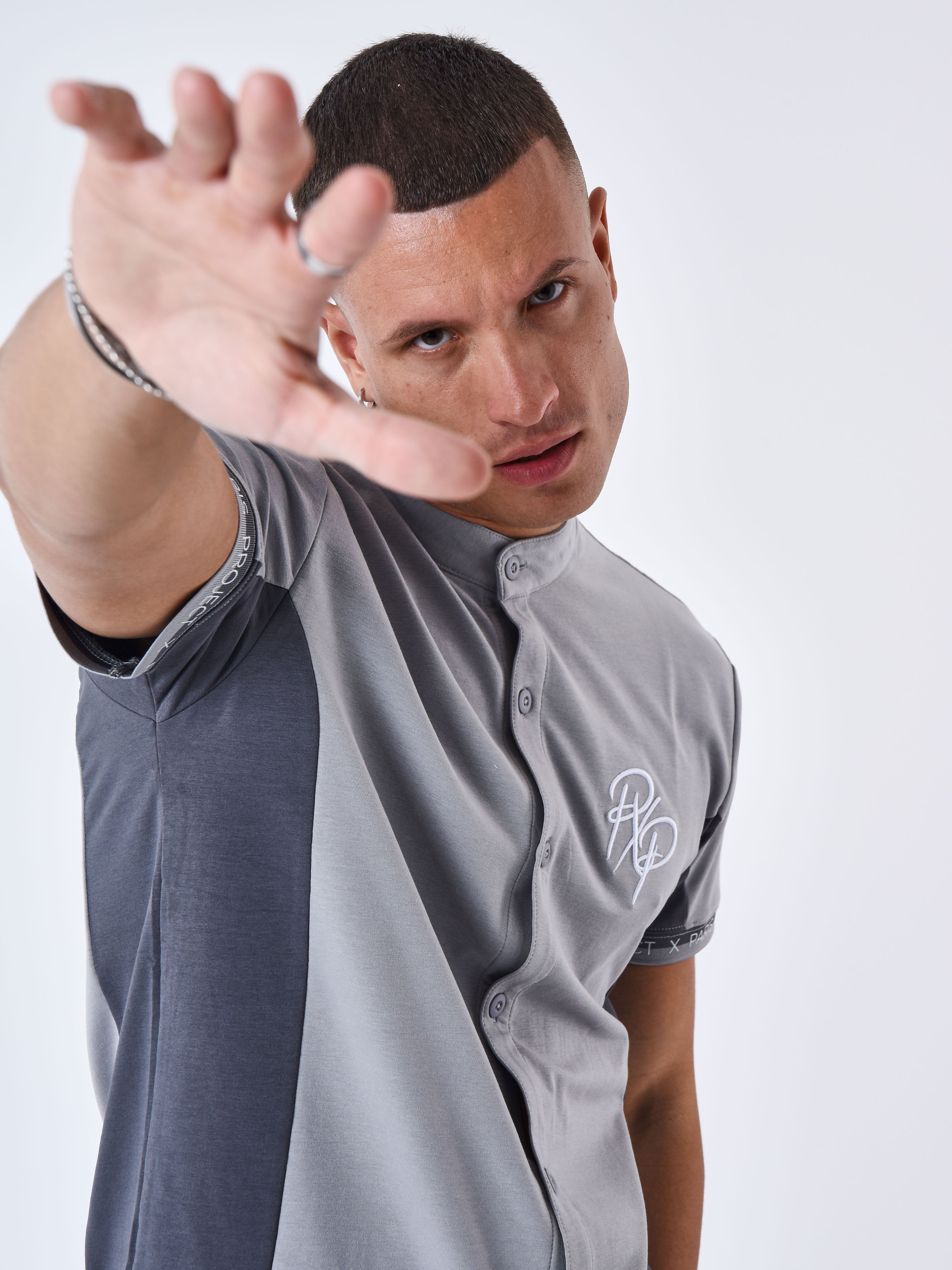 Chemise Col mao Bicolore-1