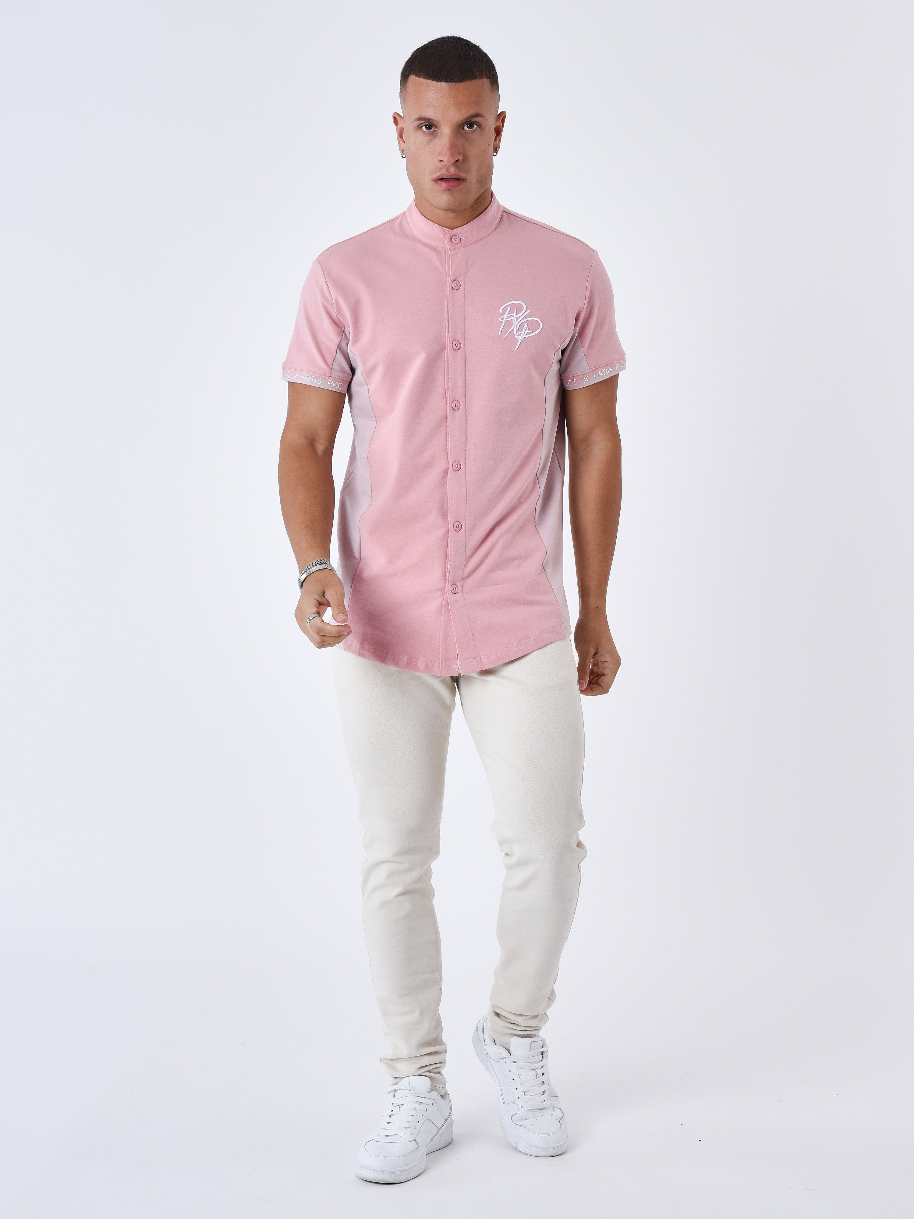 Chemise Col mao Bicolore-9