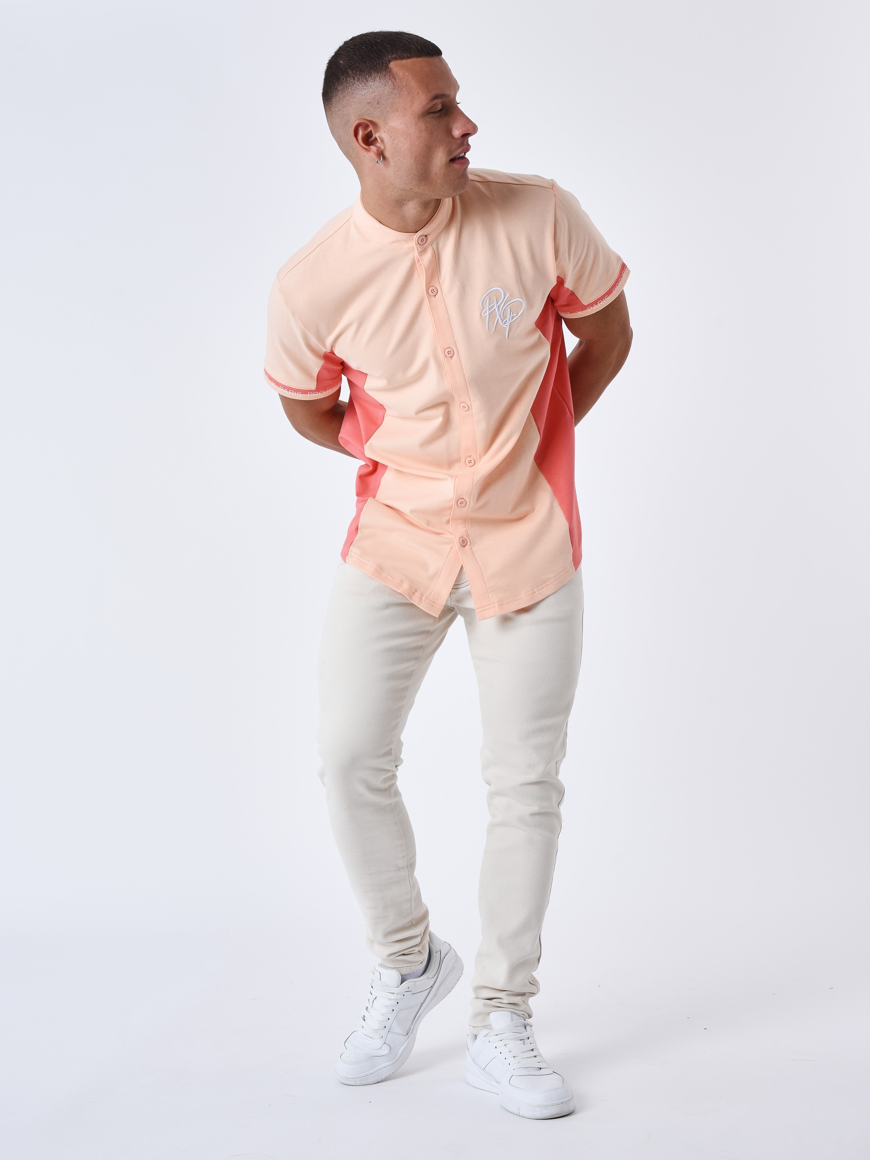 Hemd met bicolor Mao-kraag-10