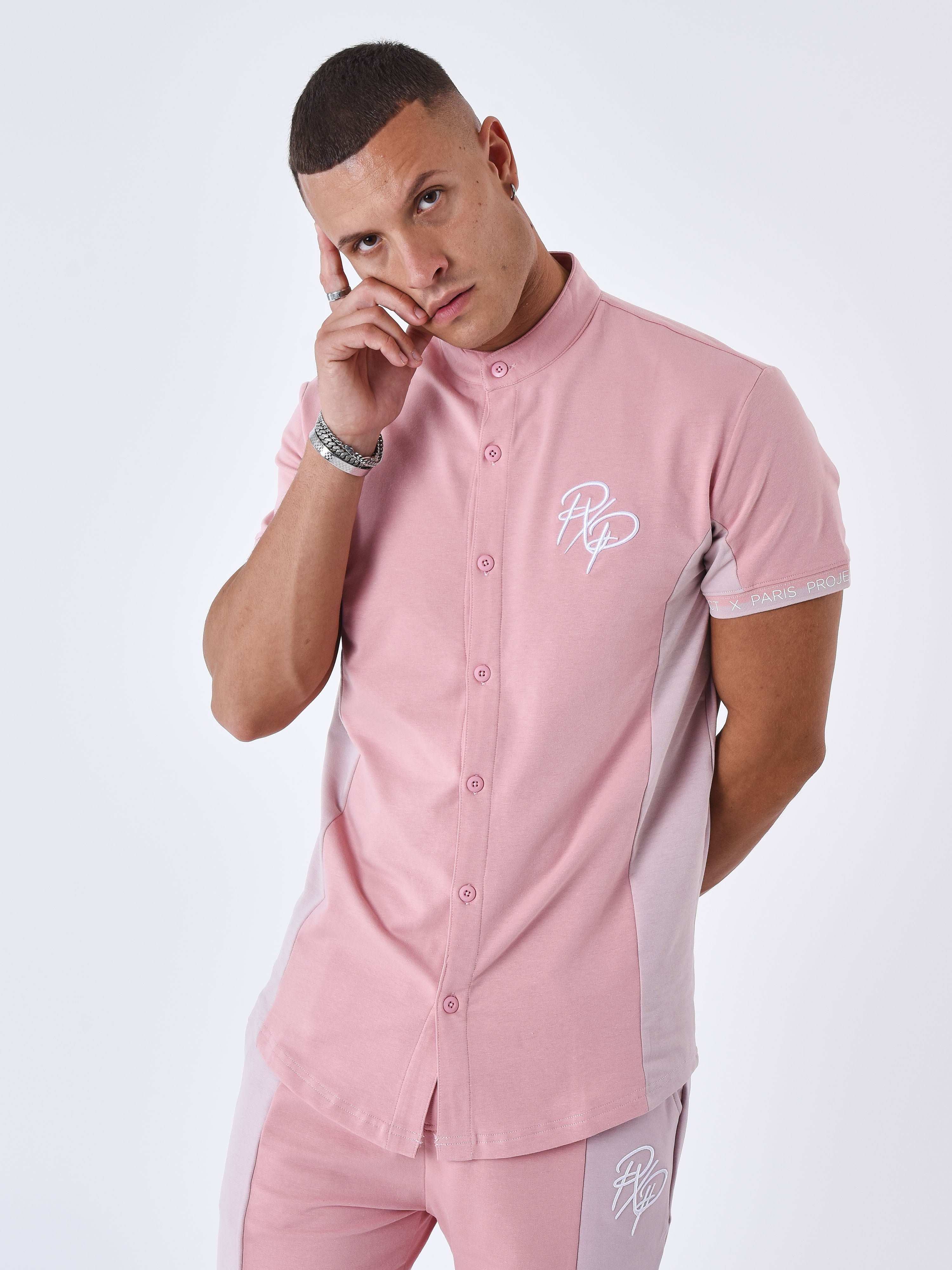 Chemise Col mao Bicolore-2