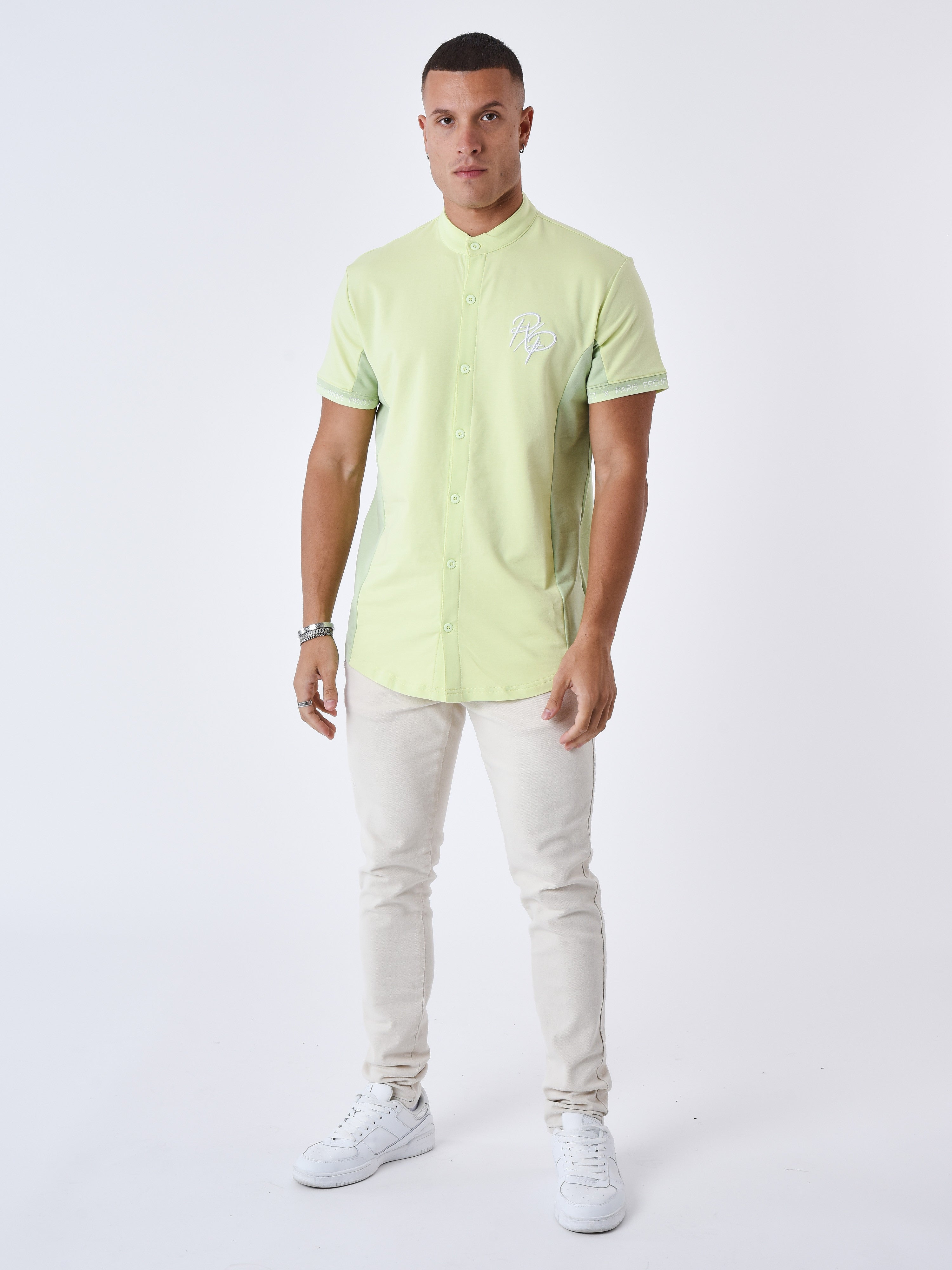 Hemd met bicolor Mao-kraag-9