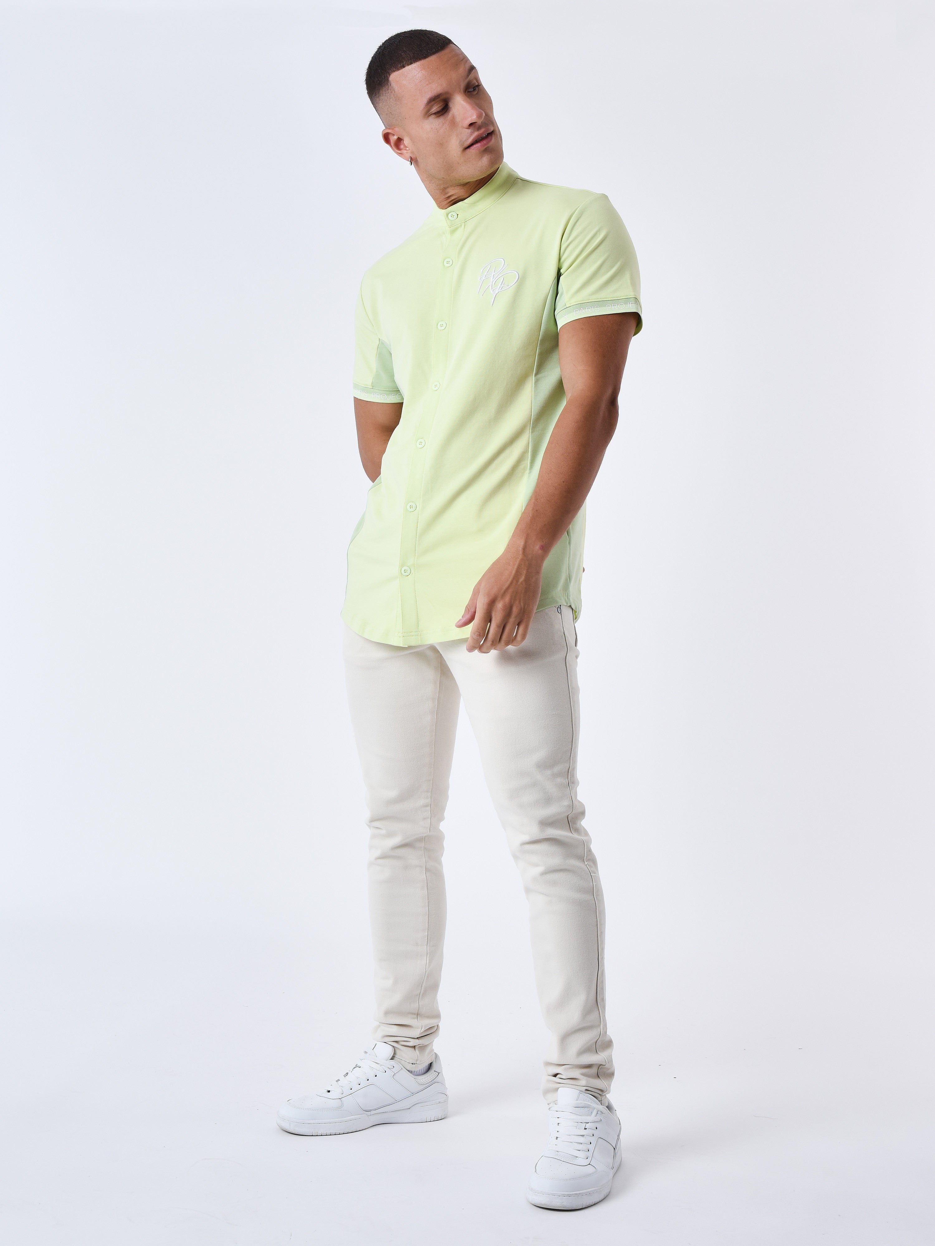 Hemd met bicolor Mao-kraag-10