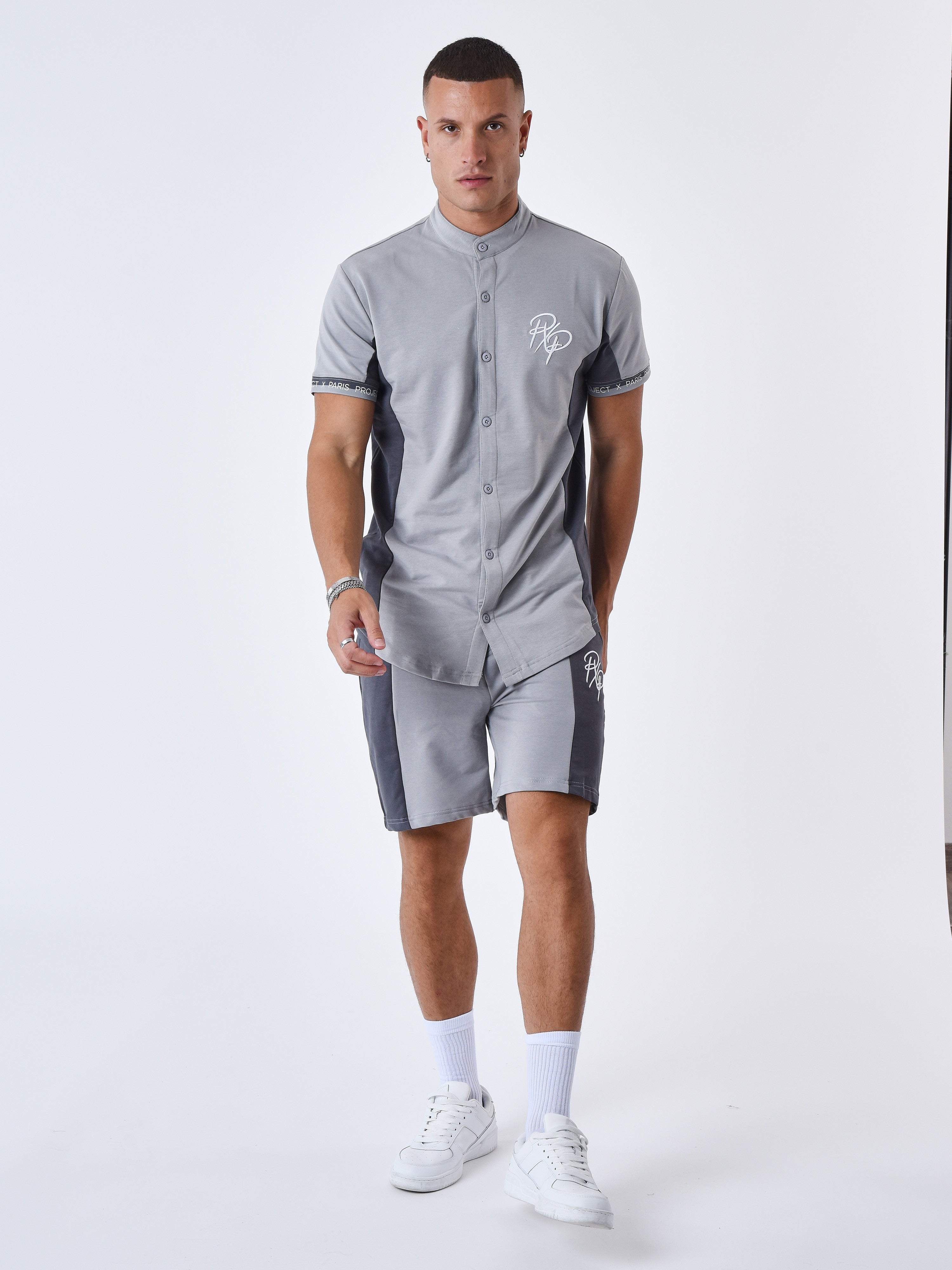 Chemise Col mao Bicolore-4