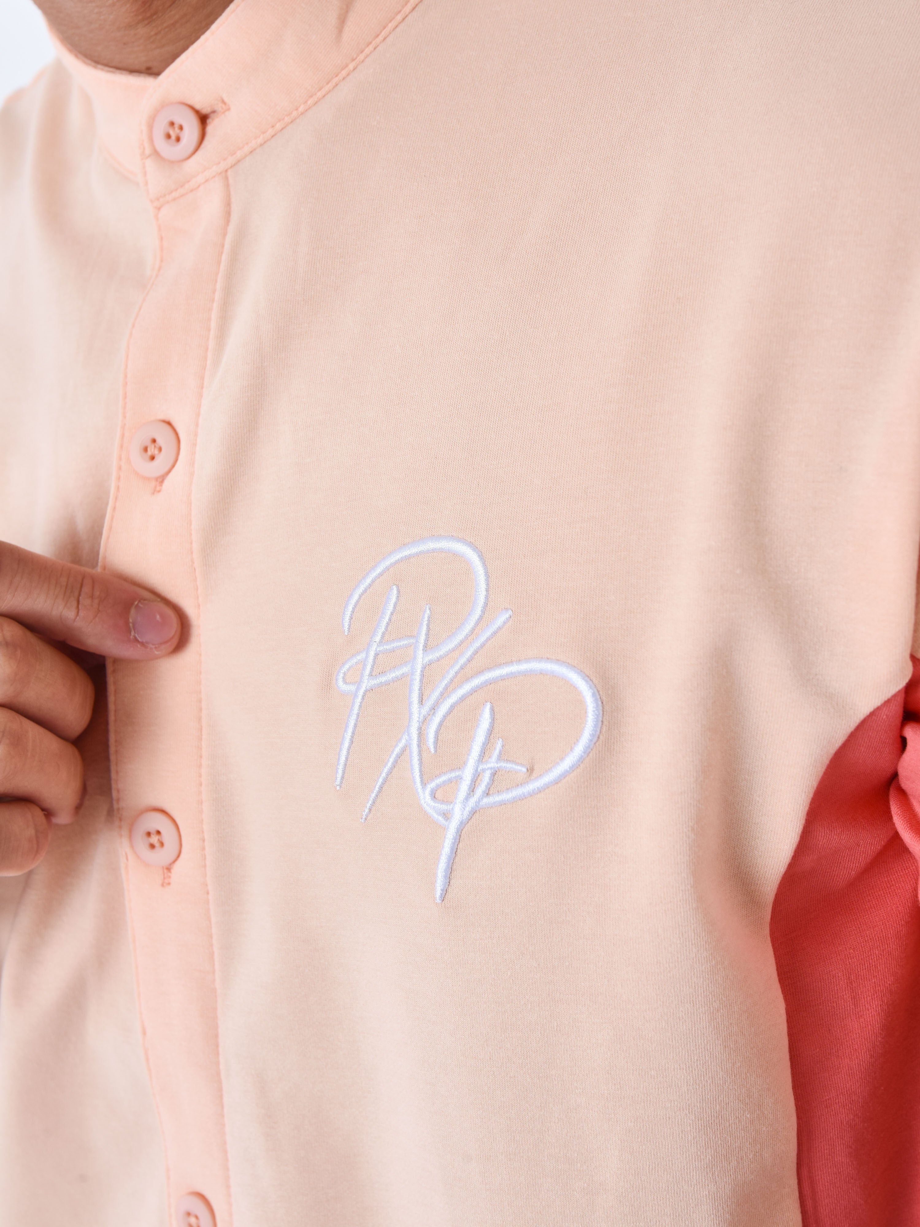 Hemd met bicolor Mao-kraag-6