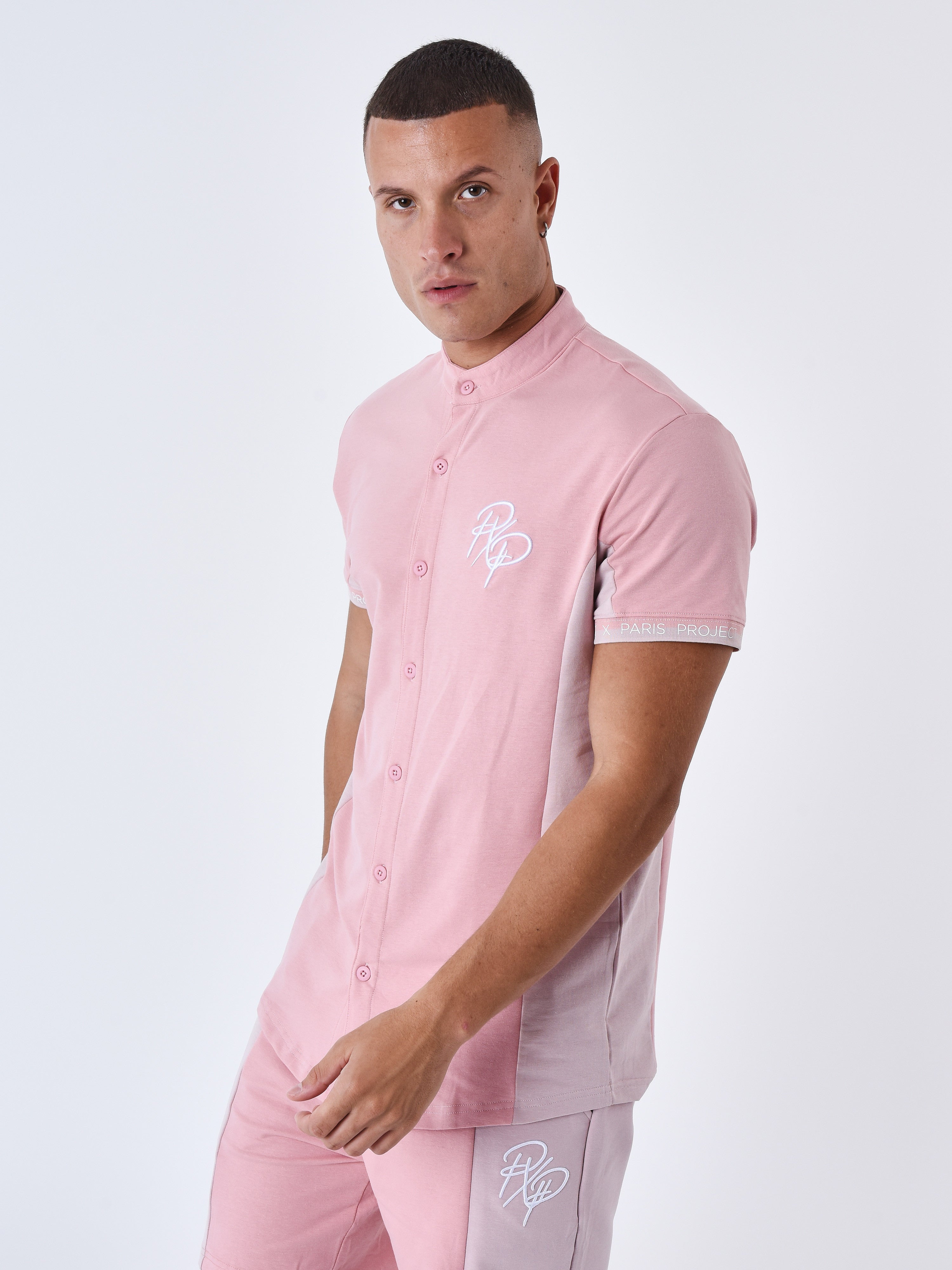 Chemise Col mao Bicolore-4