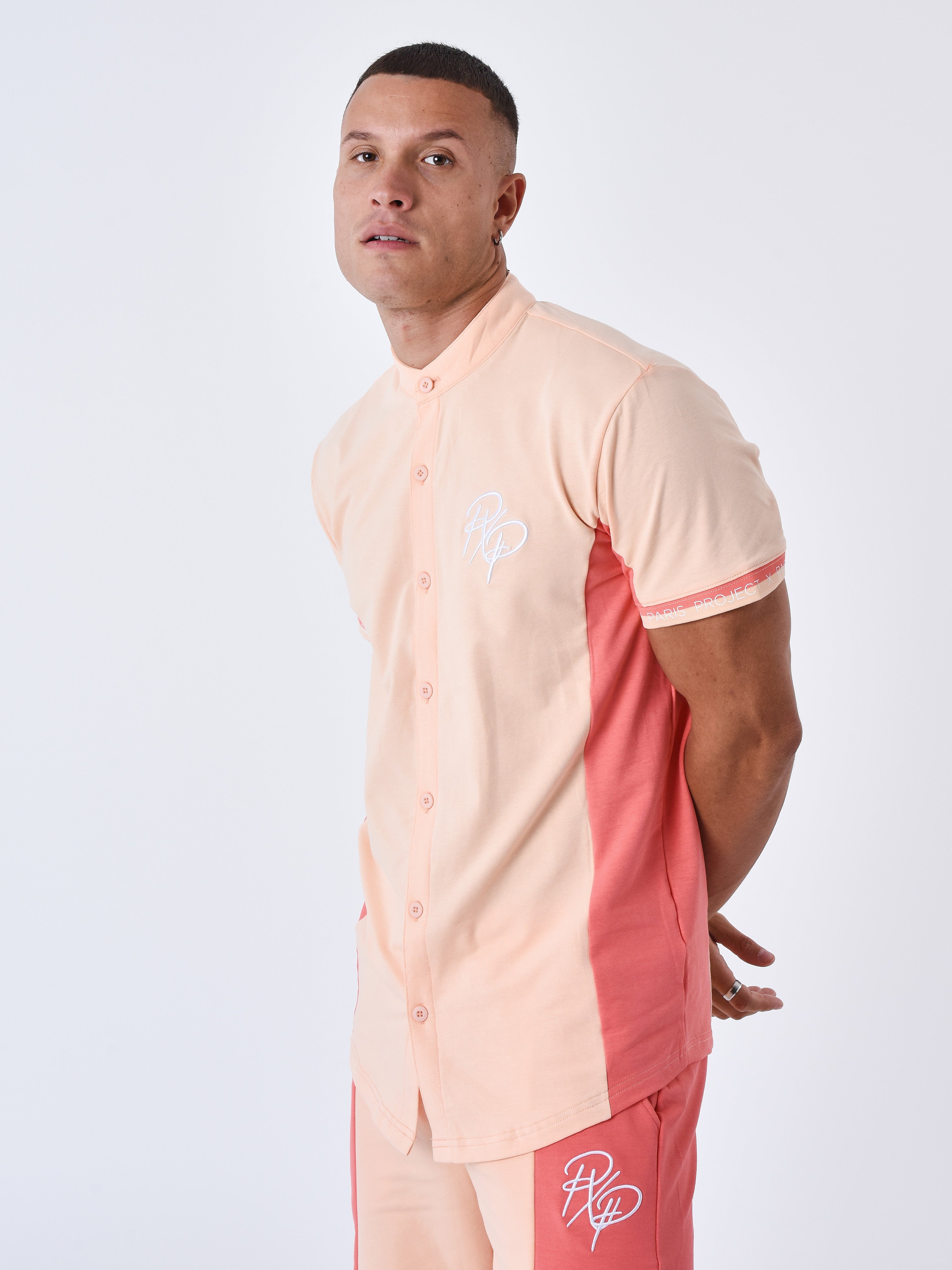 Hemd met bicolor Mao-kraag-4