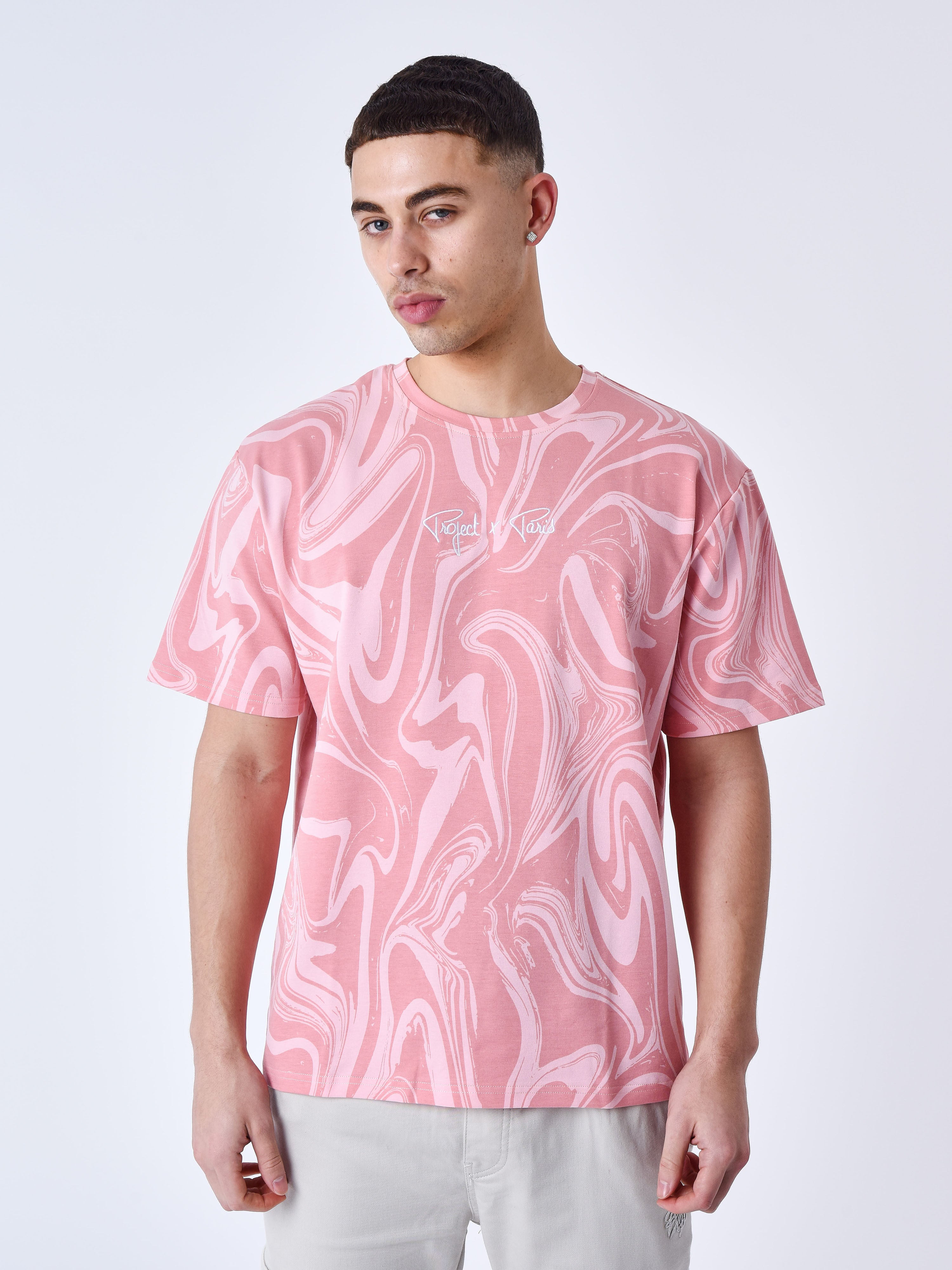 Liquid Marble pattern T-shirt-2