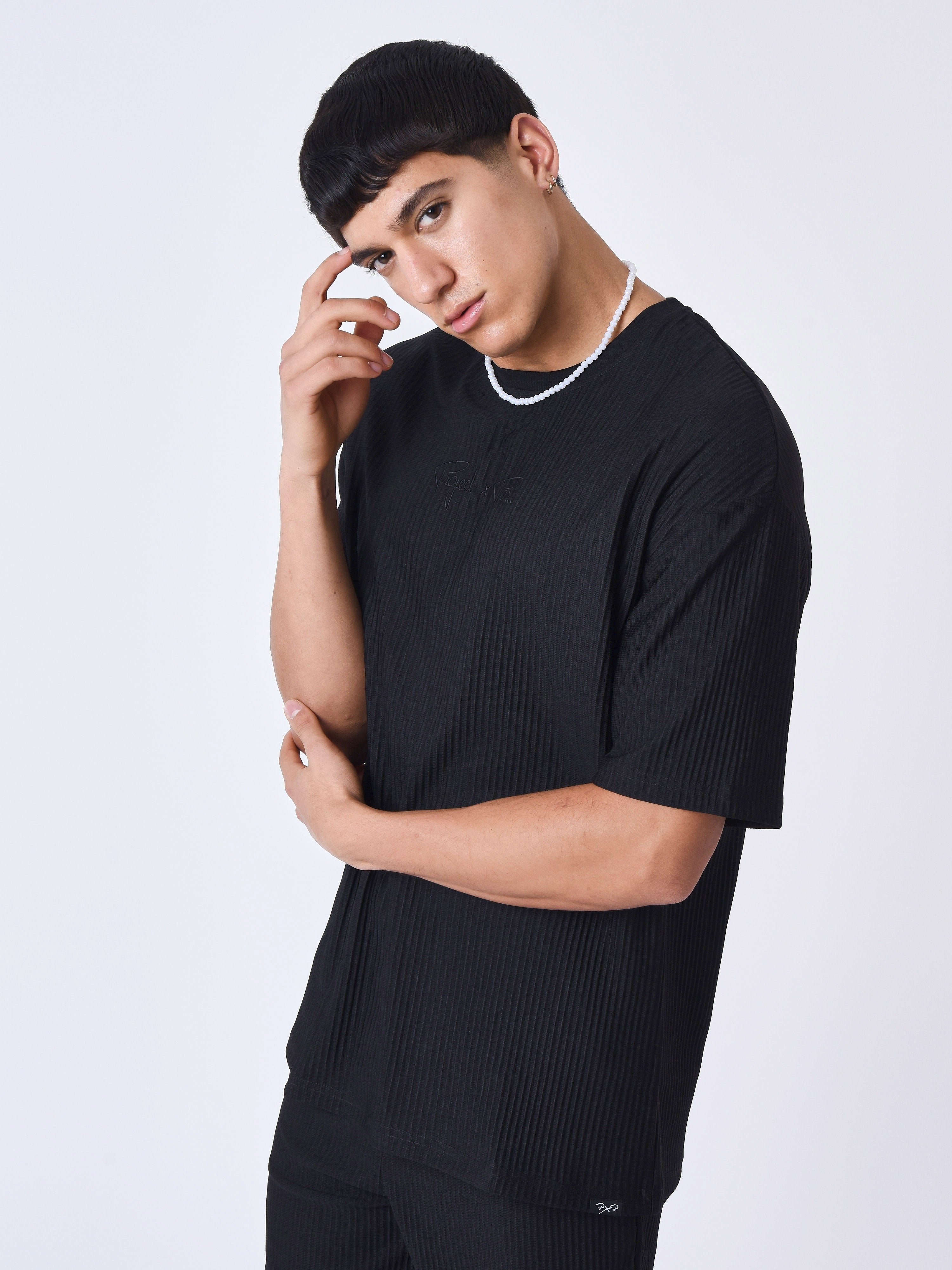 Textured plain T-shirt-10