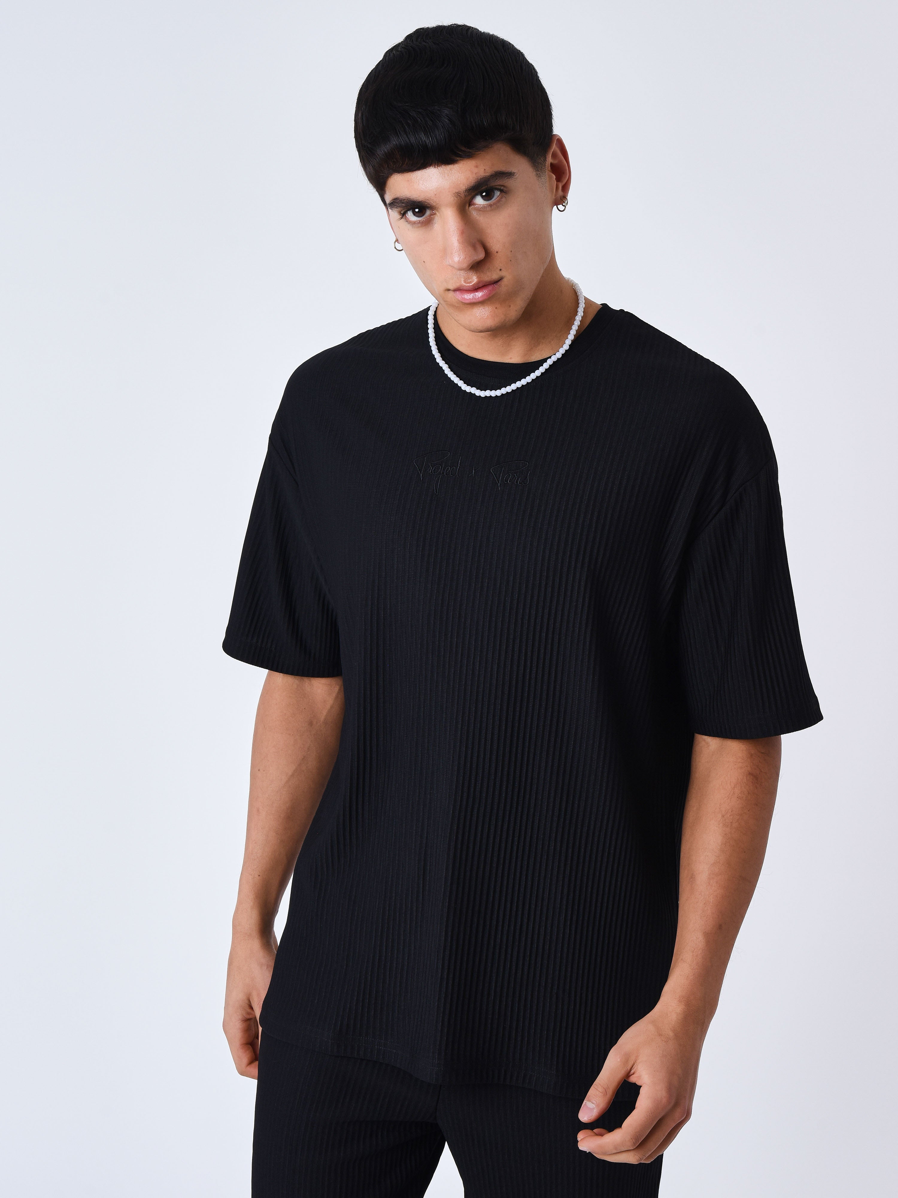 Textured plain T-shirt-2