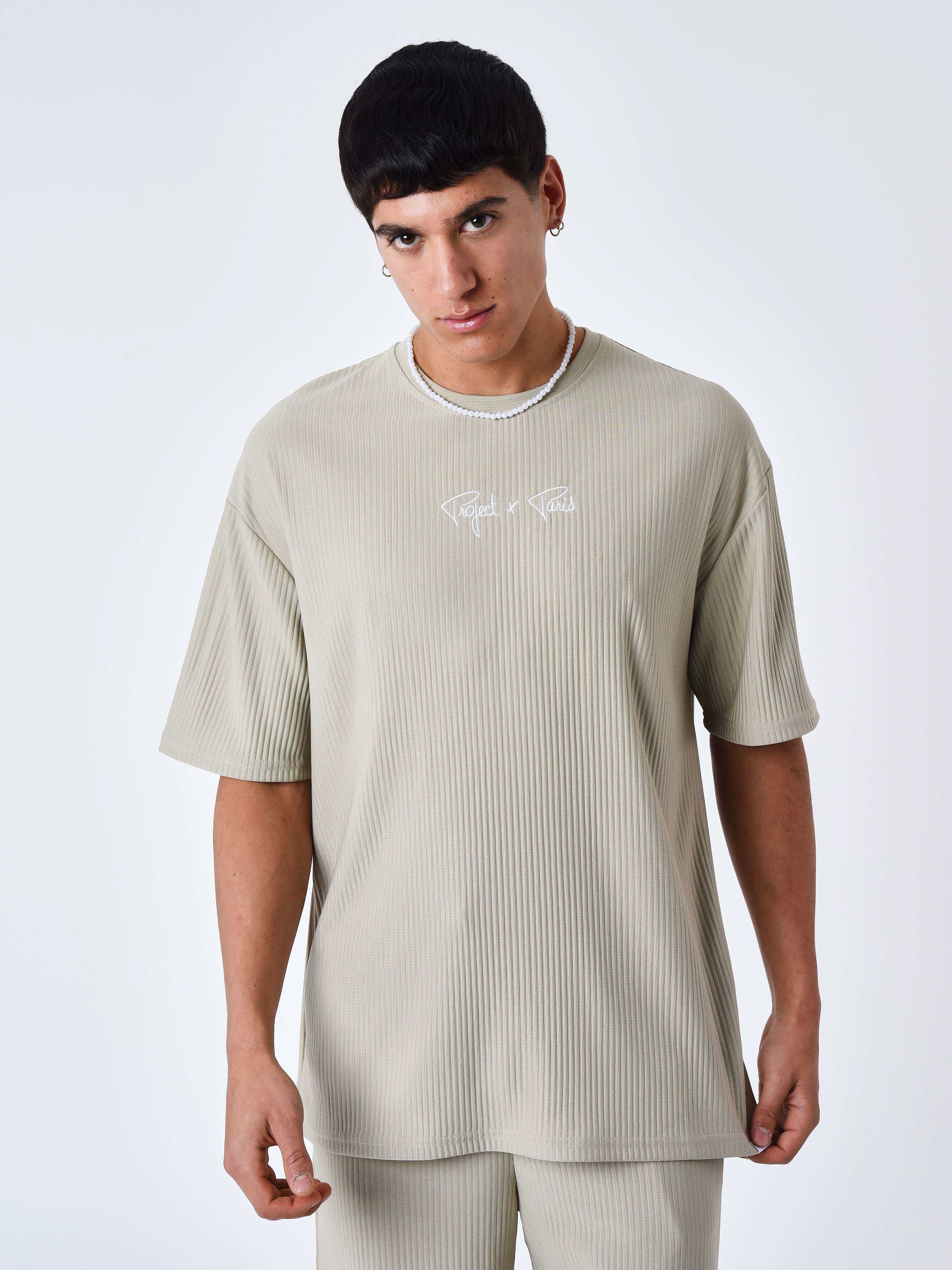 Textured plain T-shirt-1