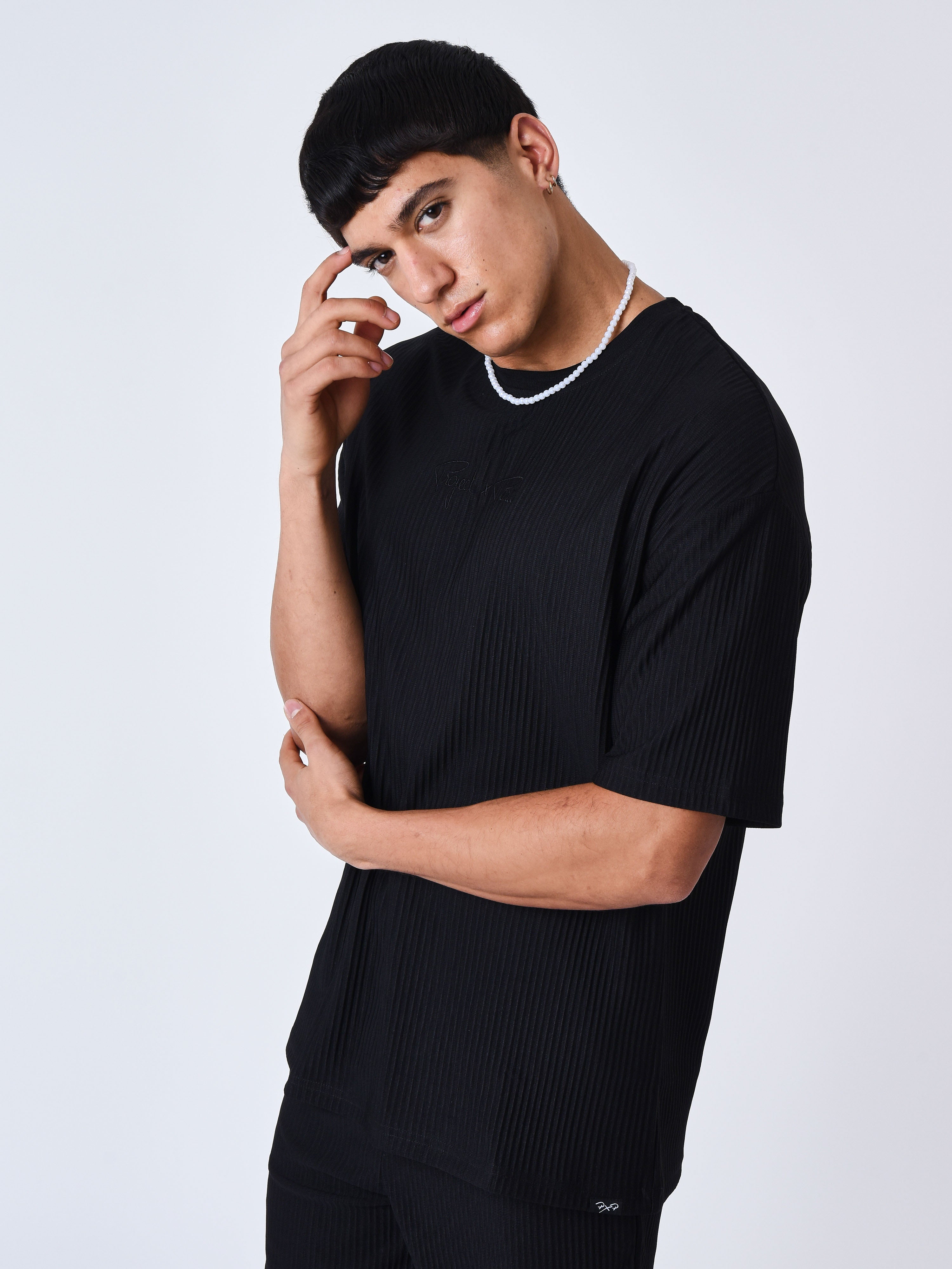 Textured plain T-shirt-4