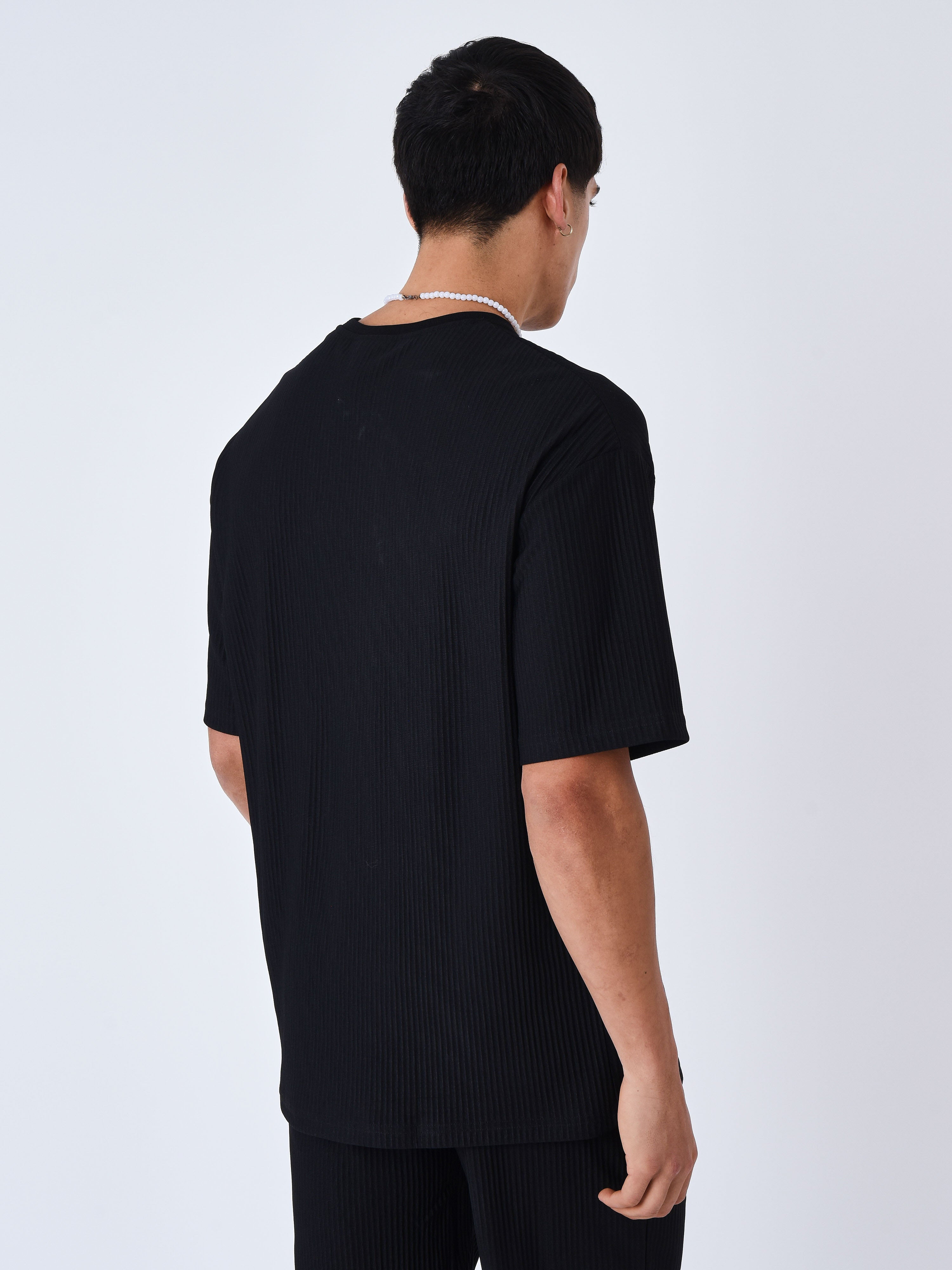 Textured plain T-shirt-5