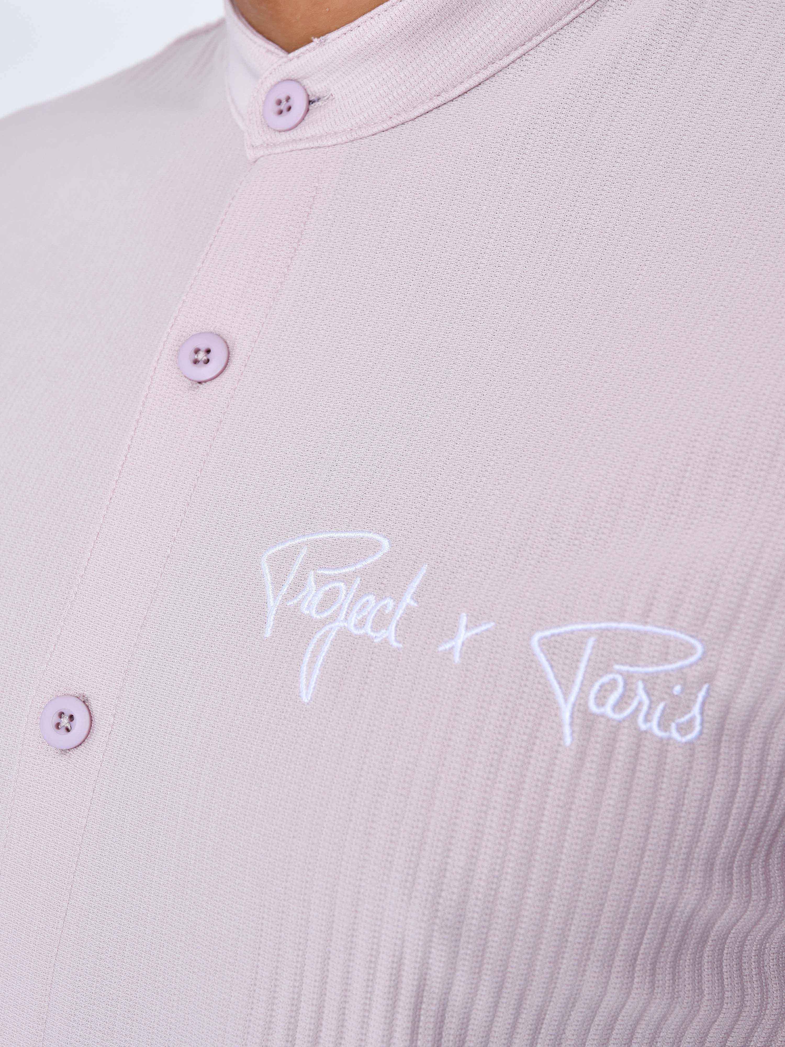 Textured solid short sleeve shirt-6