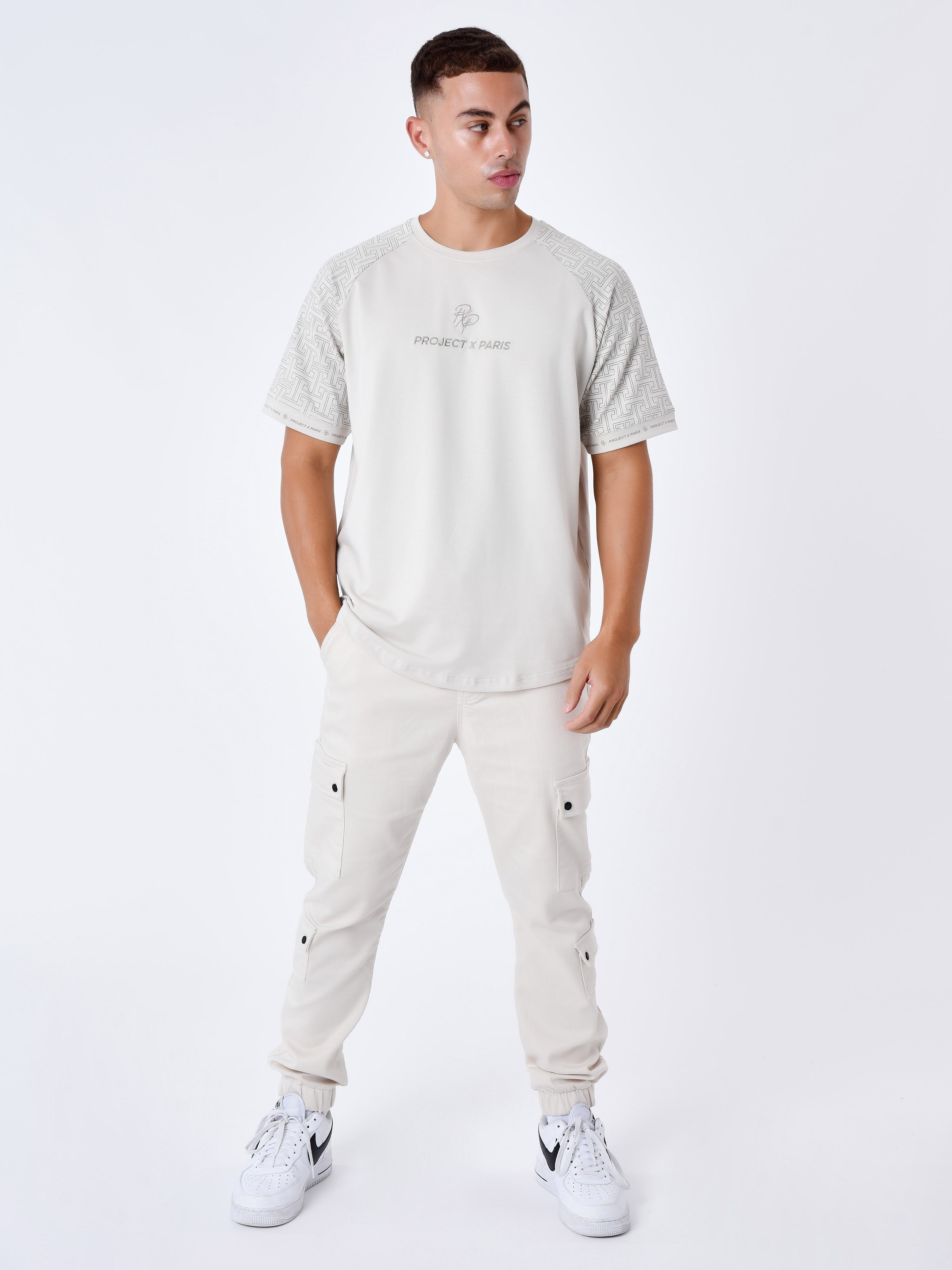 All over labyrinth sleeve T-shirt-3
