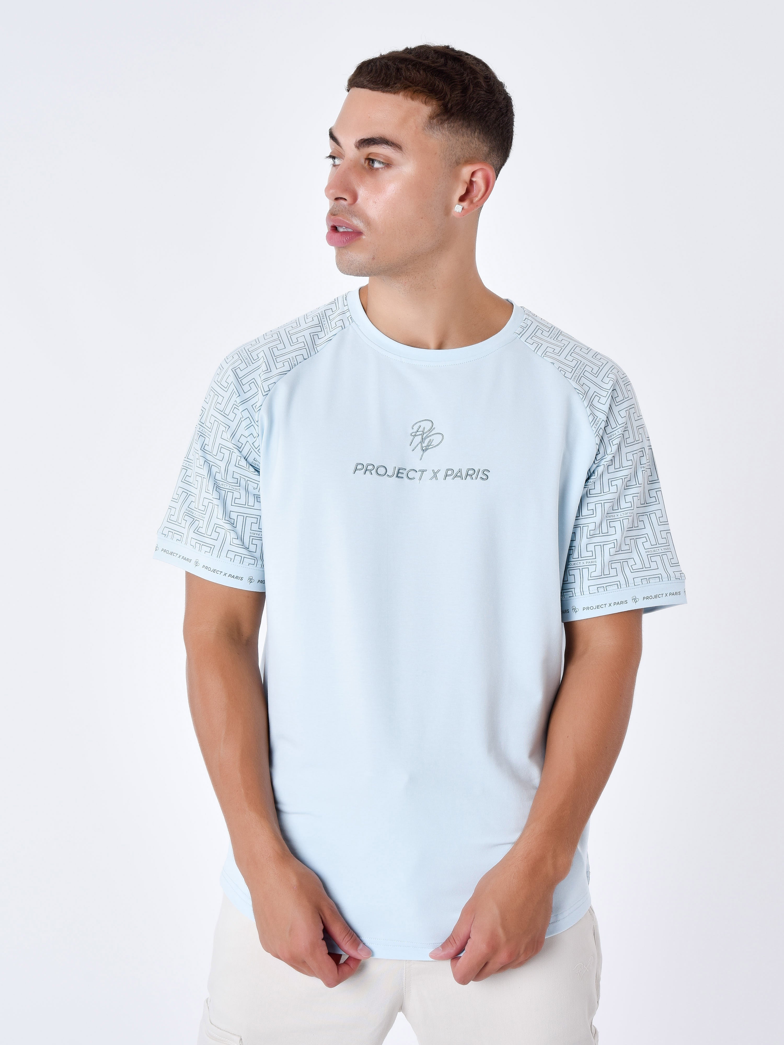 All over labyrinth sleeve T-shirt-1