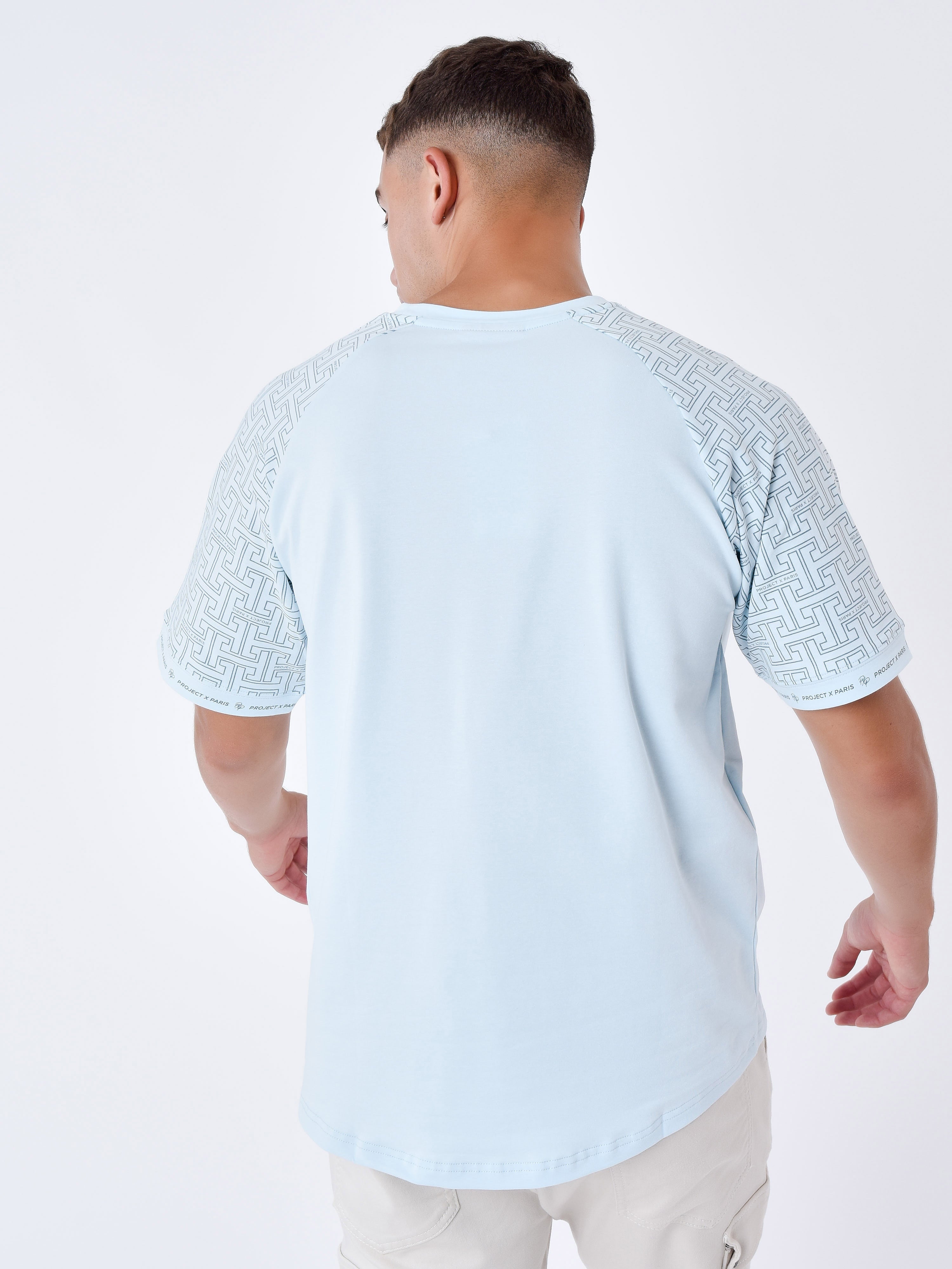 All over labyrinth sleeve T-shirt-2