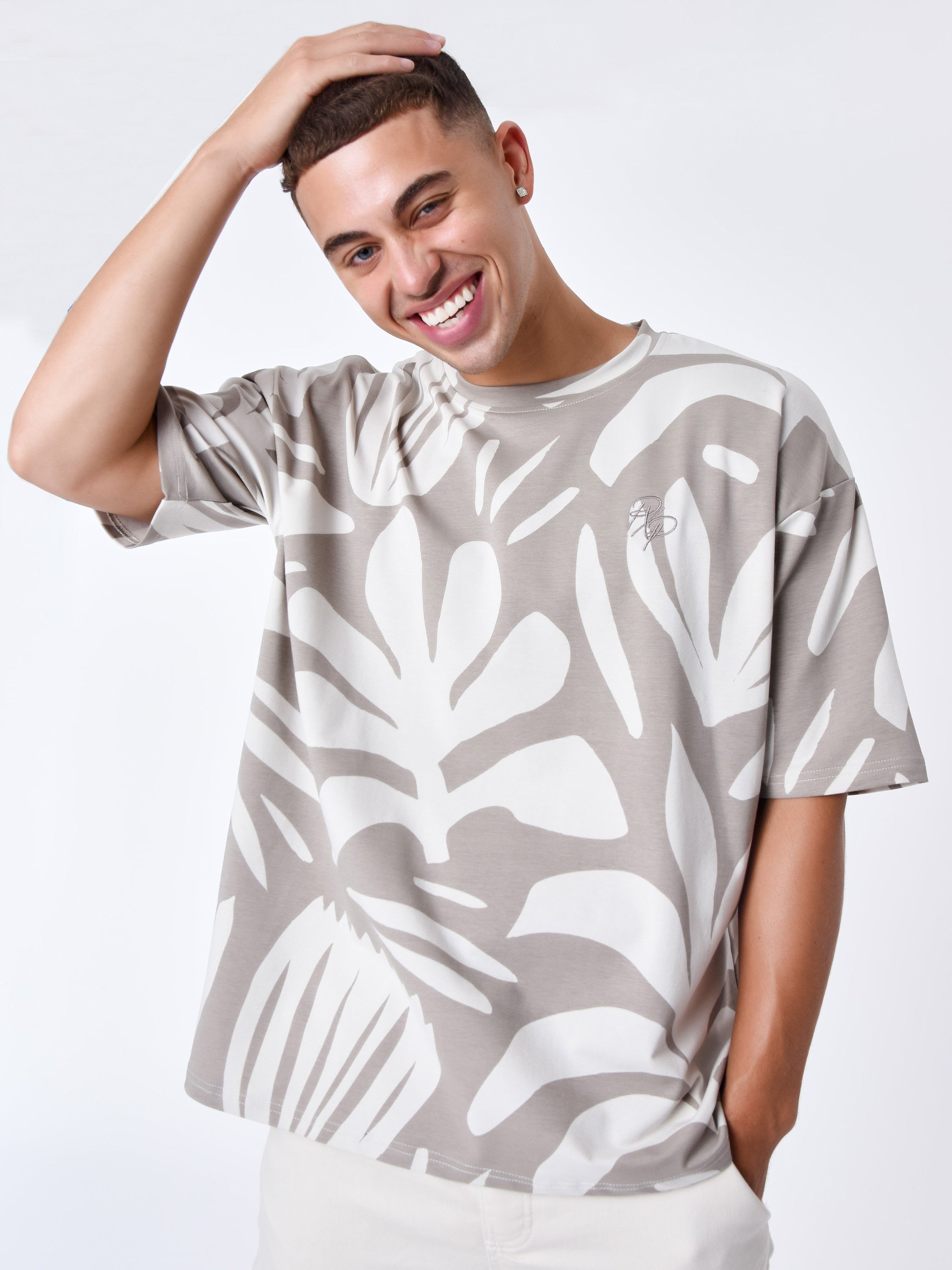 All over abstract plant pattern T-shirt-4