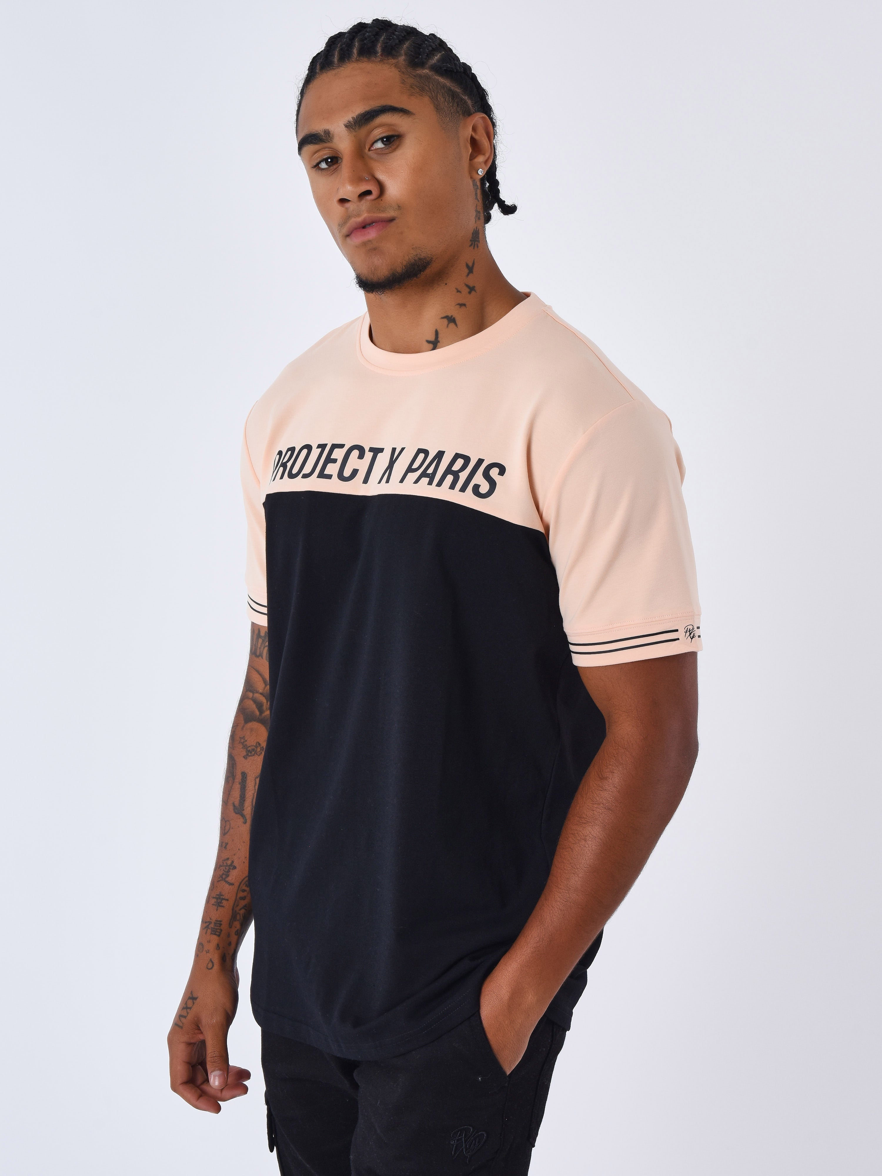 T-shirt z blokiem kolorów-5