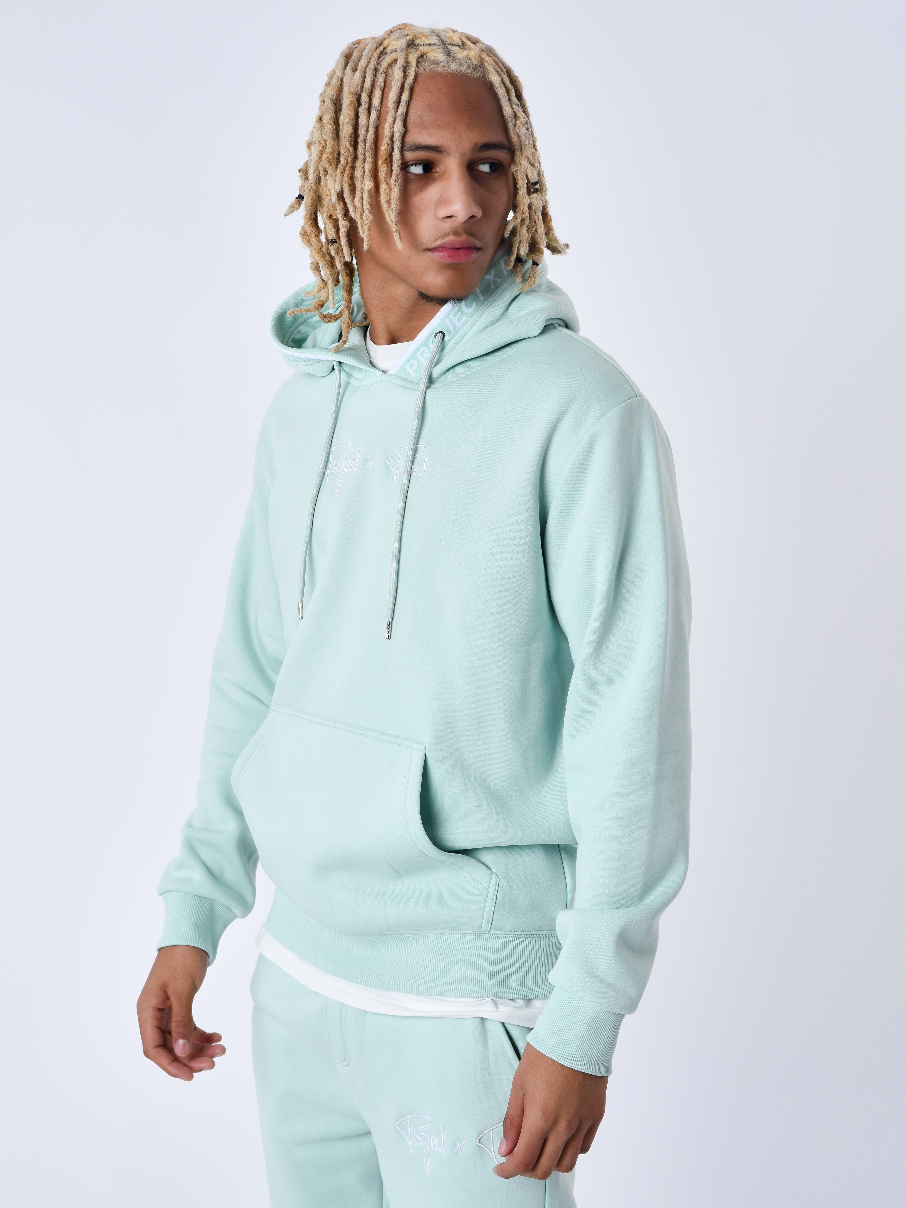 Sweat à Capuche Bord tricoter logoté-16