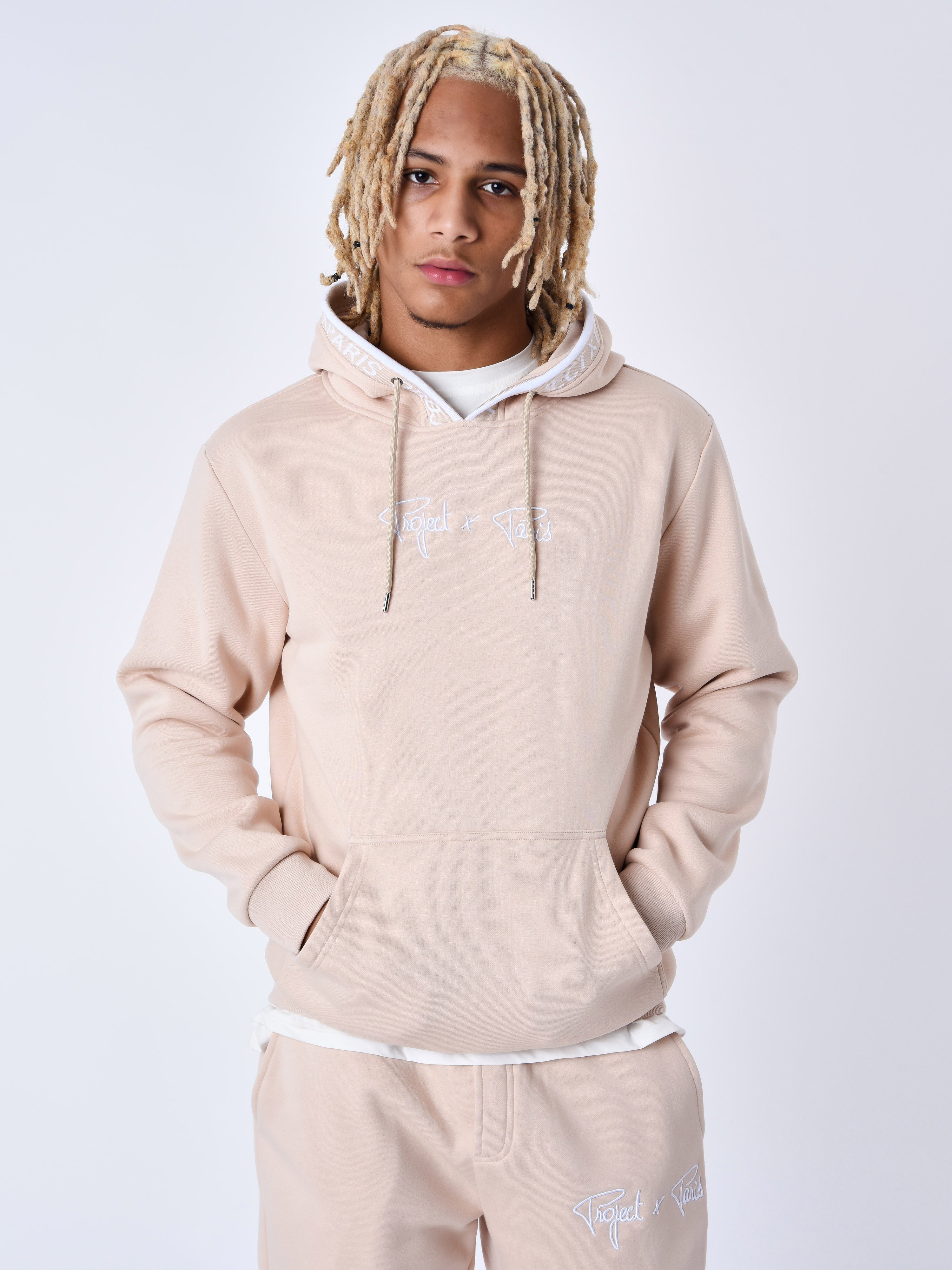 Sweat à Capuche Bord tricoter logoté-2