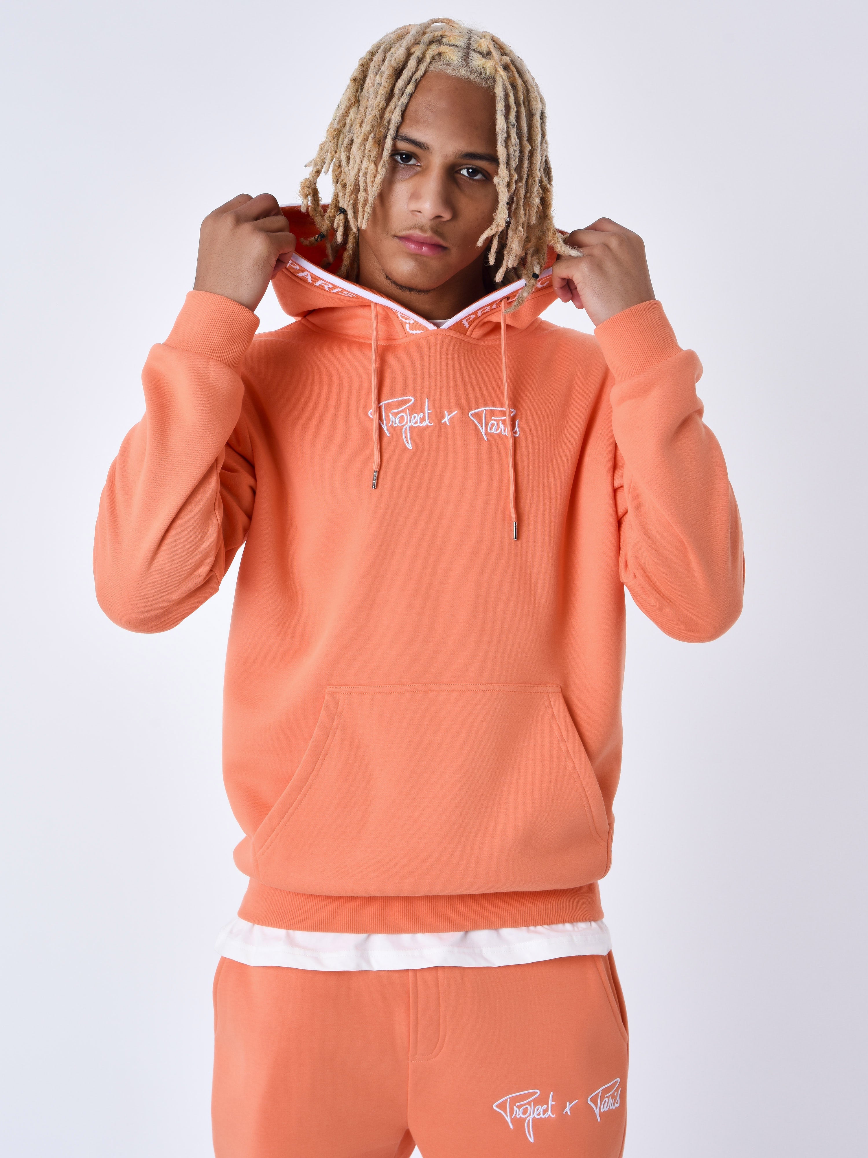 Sweat à Capuche Bord tricoter logoté-20