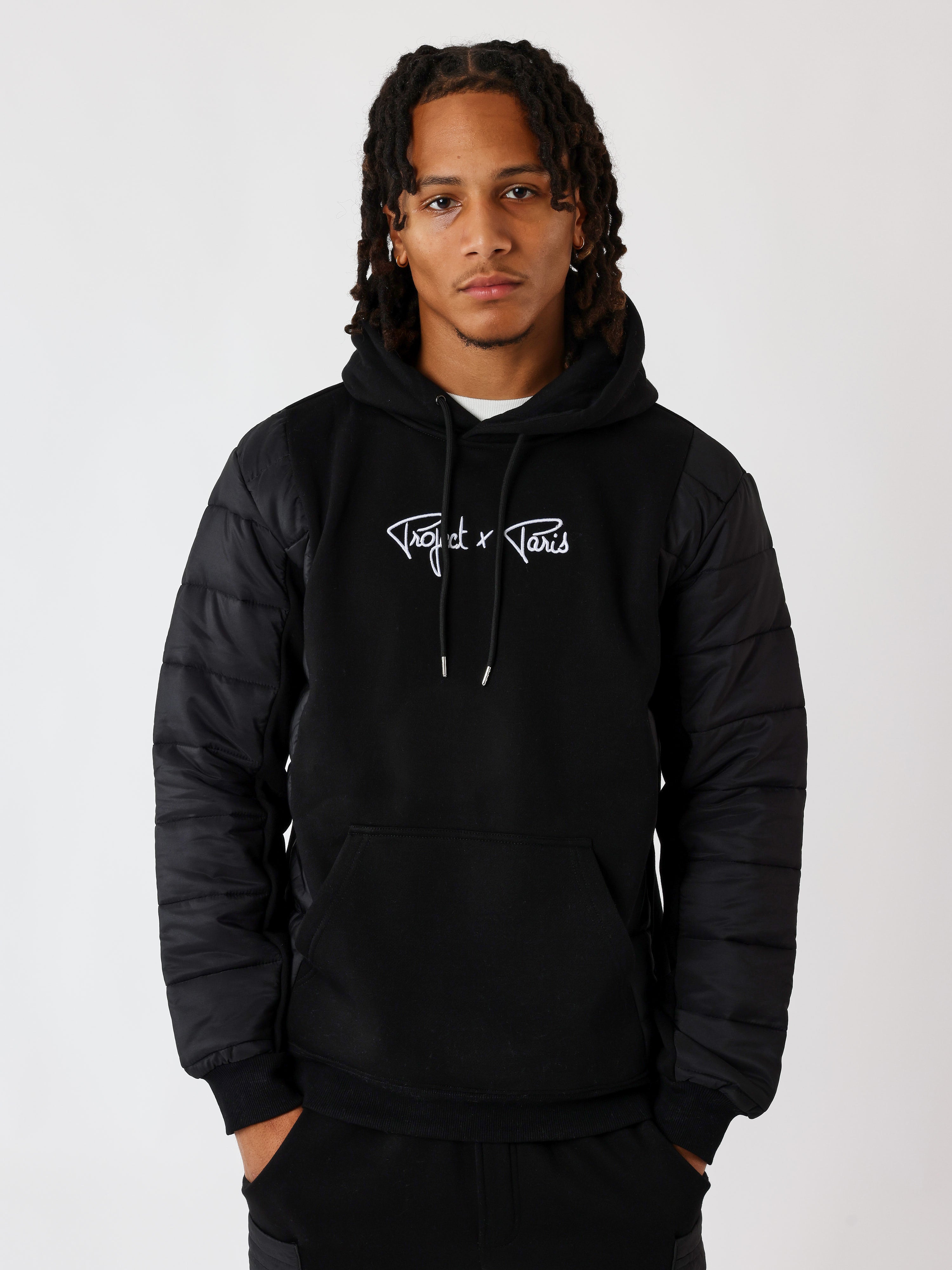 Hoodie met bimateriaal inzetstuk-1