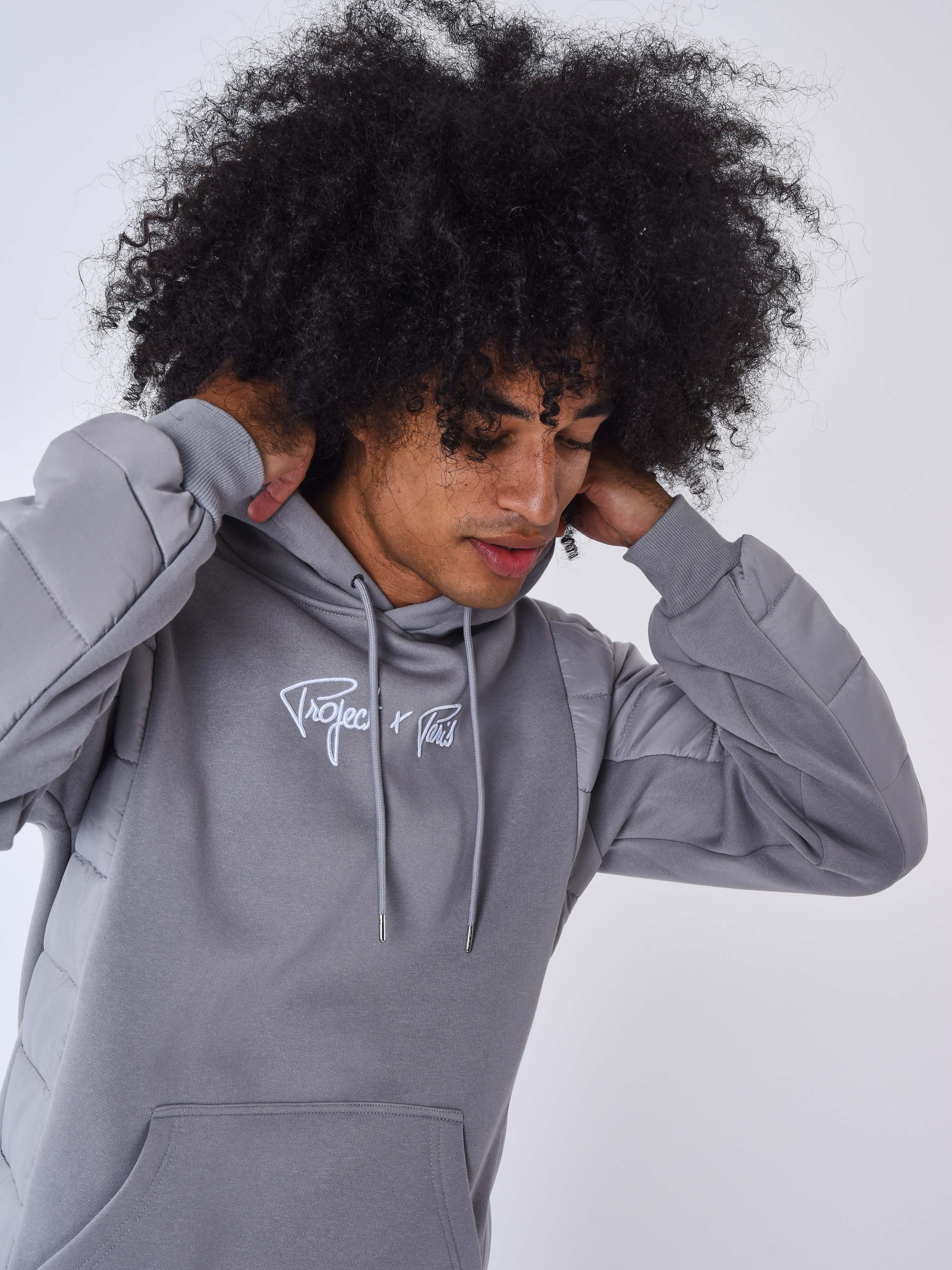 Sweat à Capuche avec empiècement bimatière-3