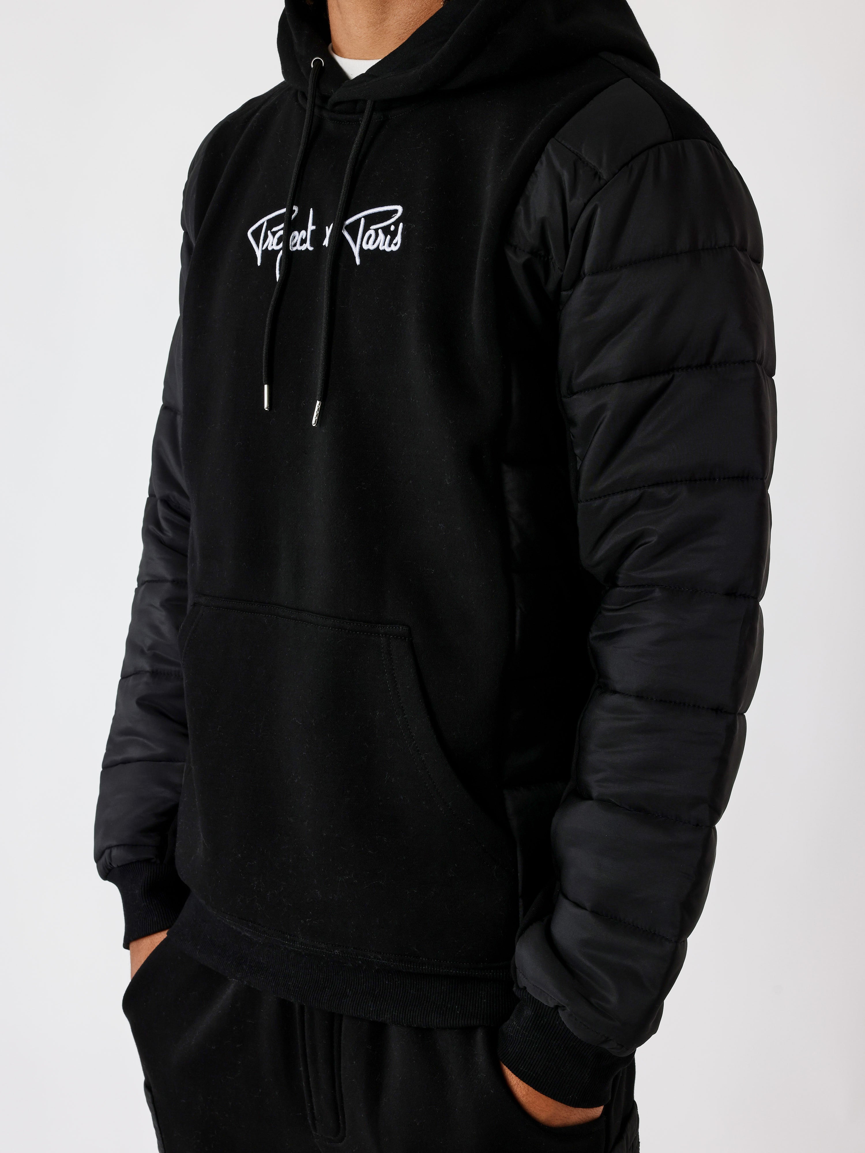 Hoodie met bimateriaal inzetstuk-4