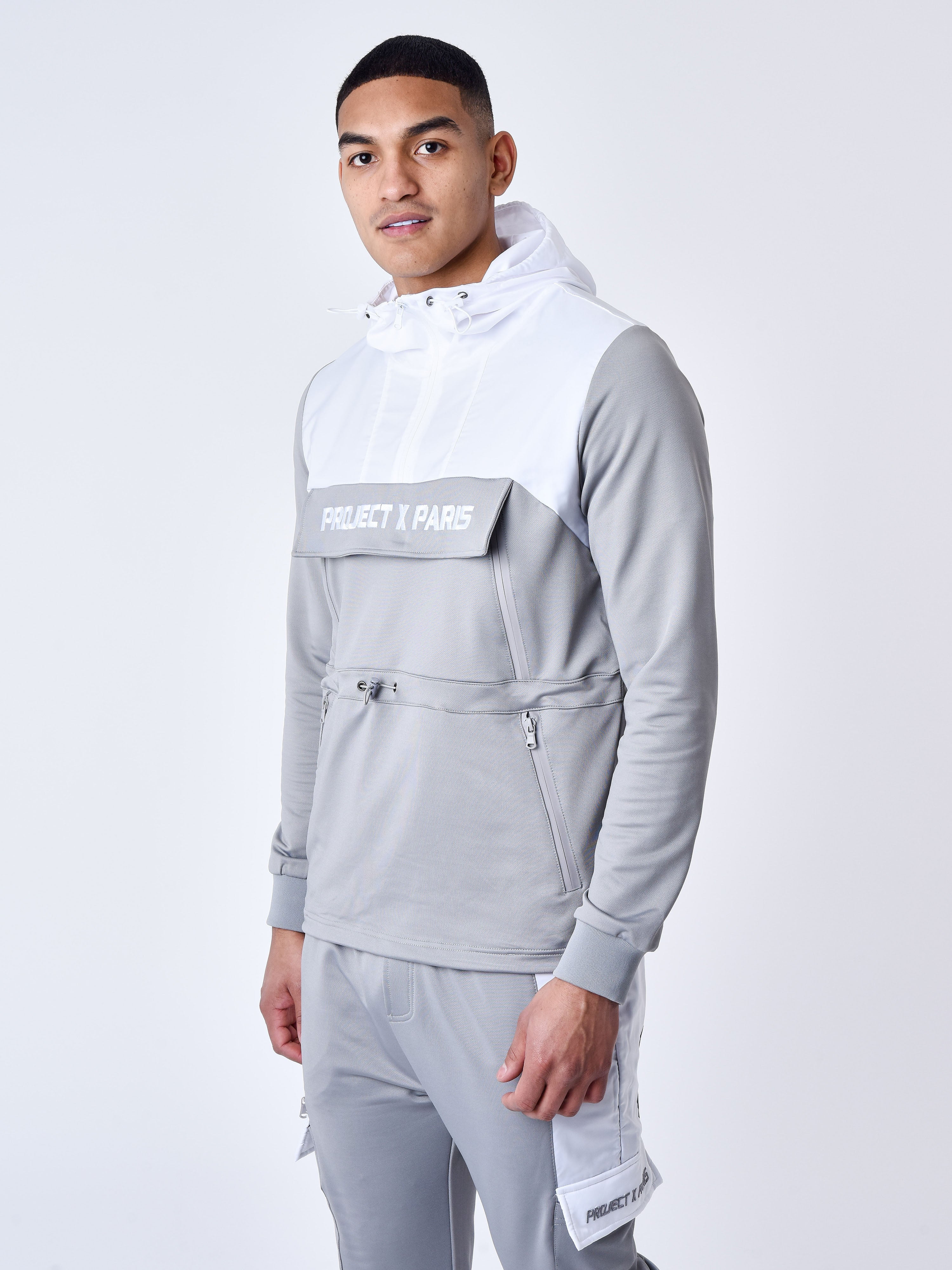 Windbreaker style two-tone Hoodie-4