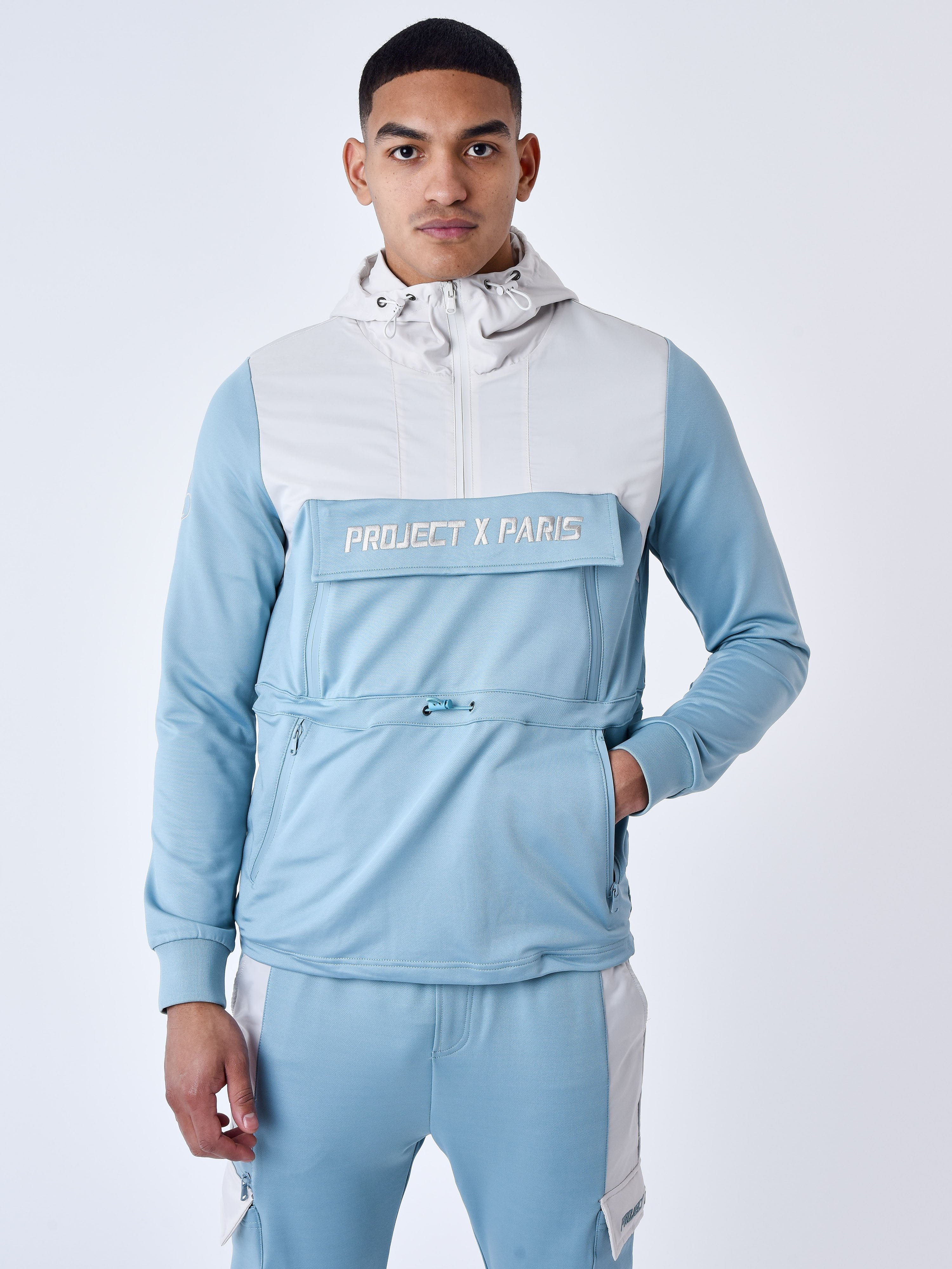 Windbreaker stijl bicolor hoodie-3